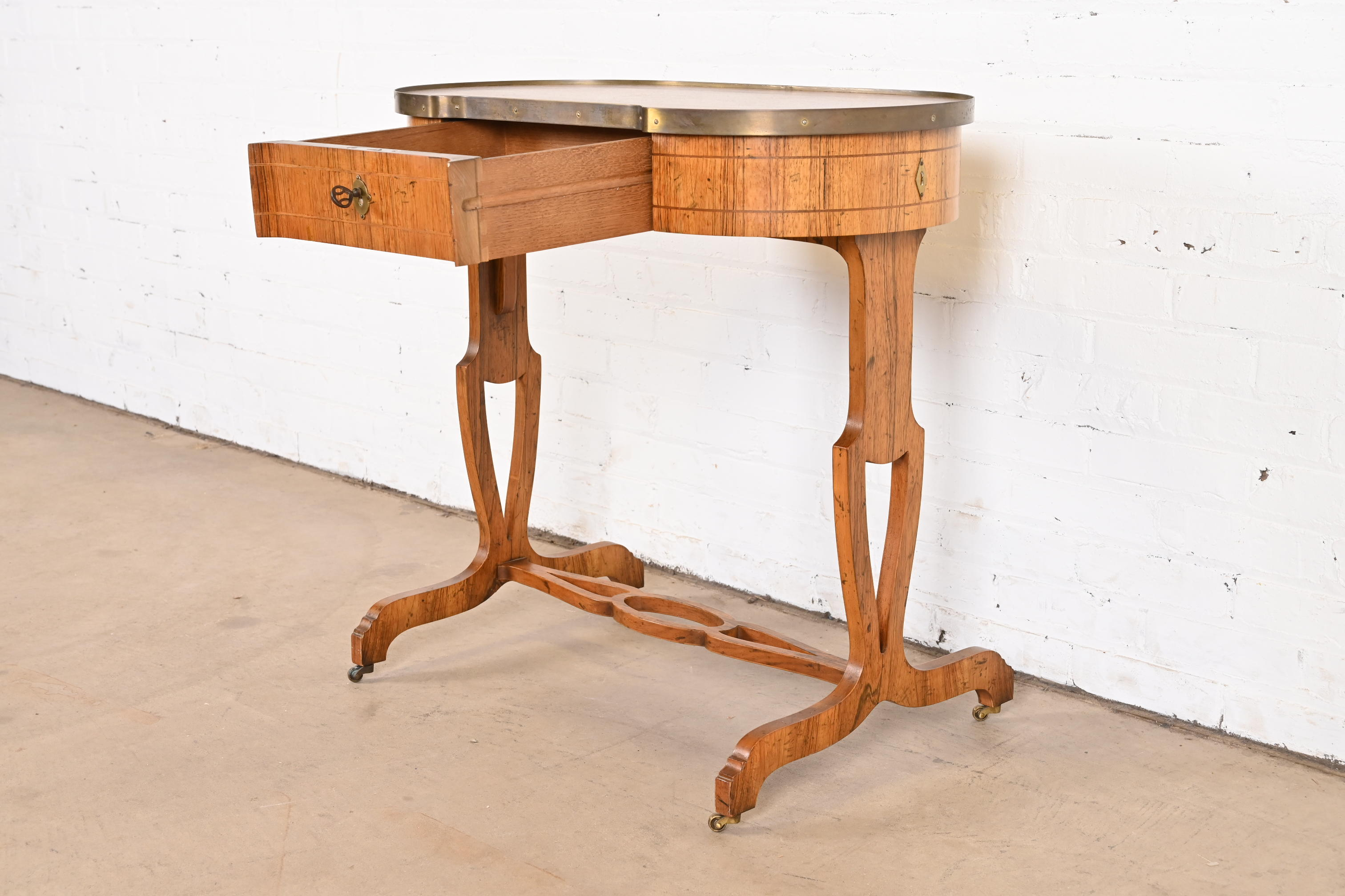 Baker Furniture English Regency Rosewood Console or Petite Writing Desk - Image 4