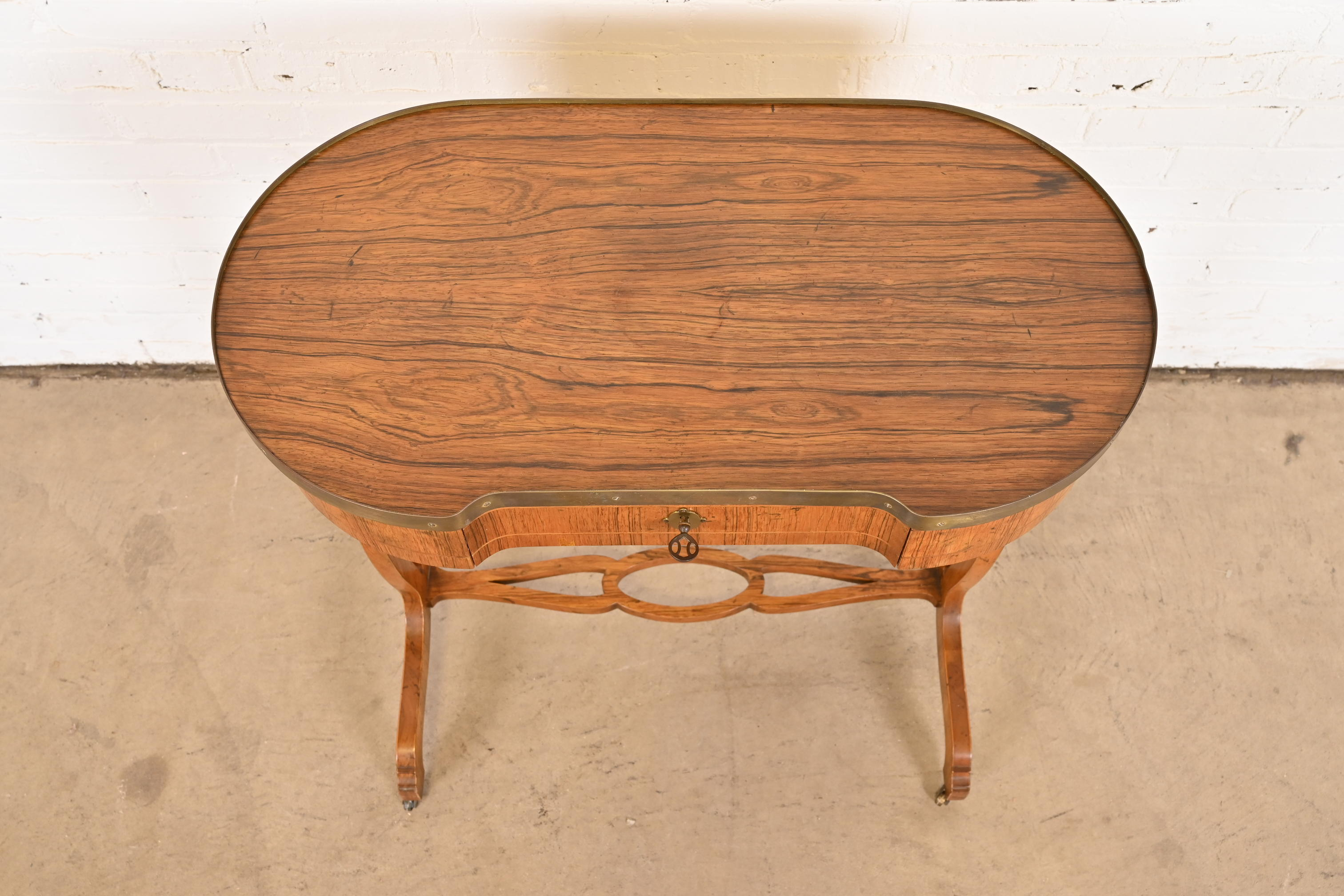 Baker Furniture English Regency Rosewood Console or Petite Writing Desk - Image 9