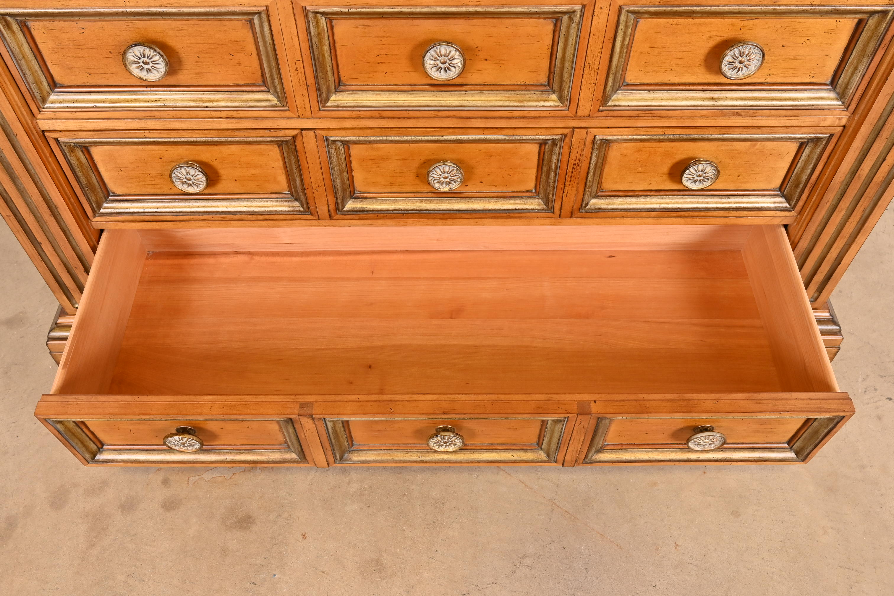 Century Furniture Italian Neoclassical Maple and Parcel Gilt Dresser Chest - Image 7