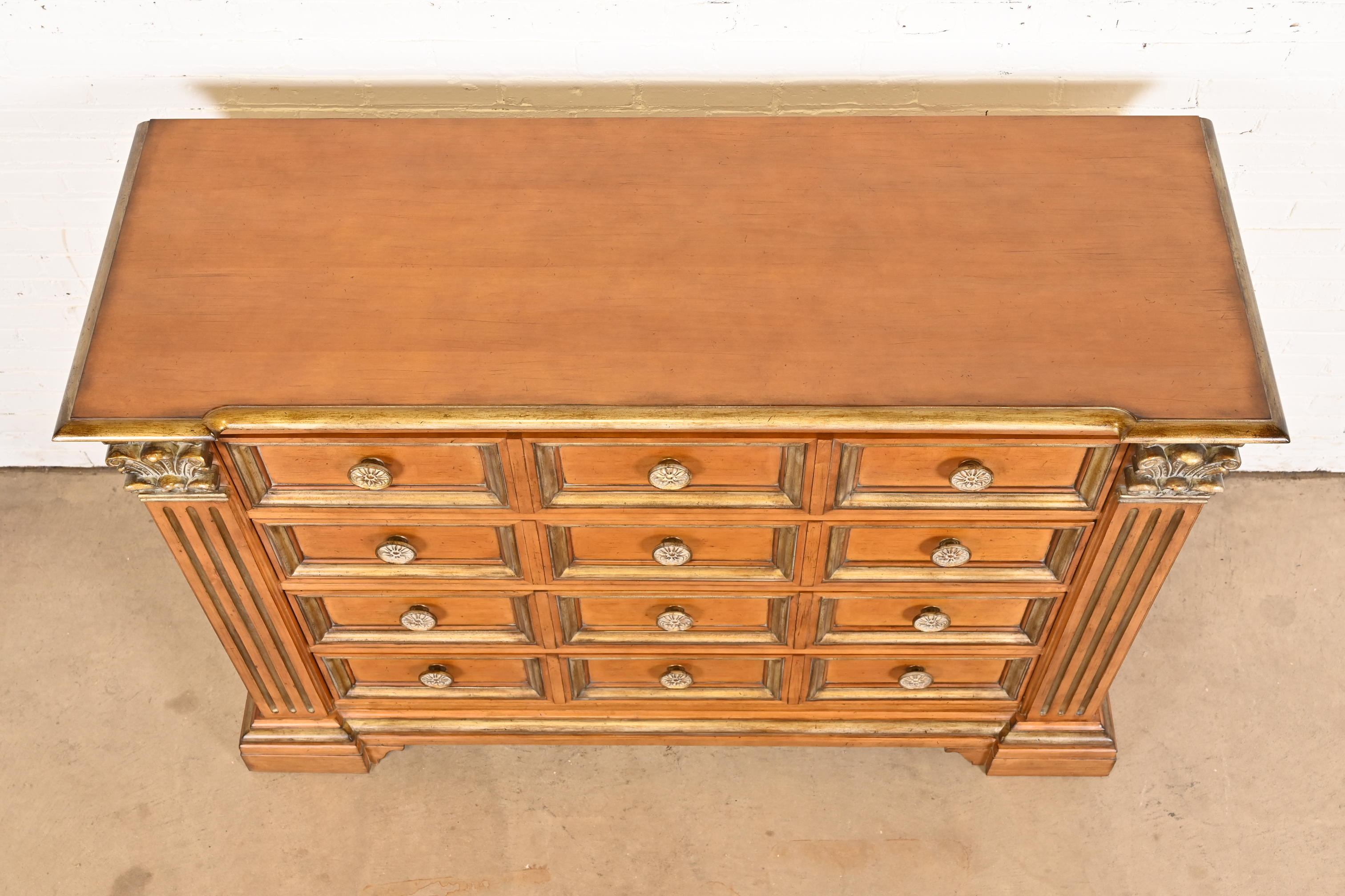 Century Furniture Italian Neoclassical Maple and Parcel Gilt Dresser Chest - Image 10