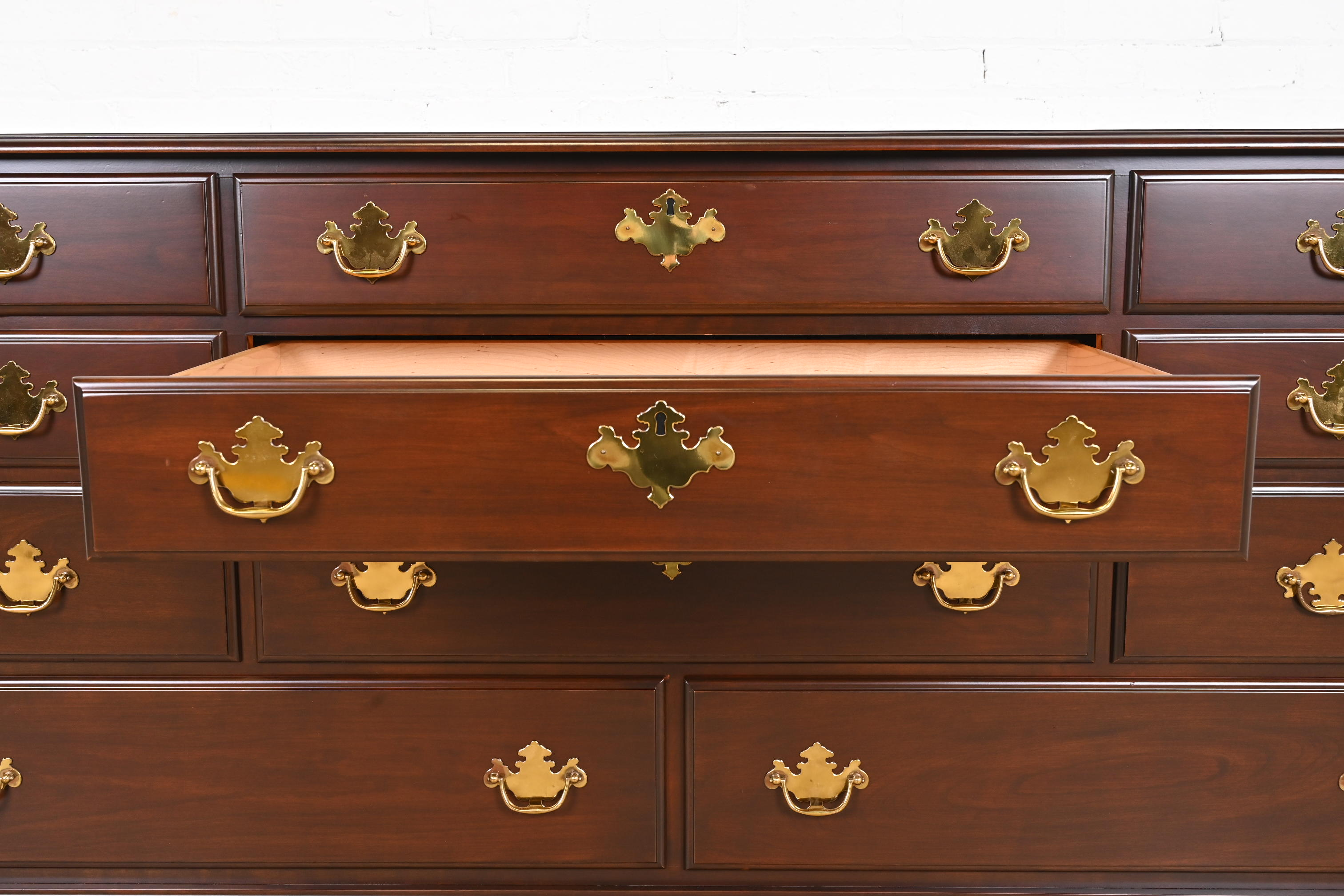 Harden Furniture Georgian Carved Solid Cherry Wood Long Dresser, Newly Restored - Image 6