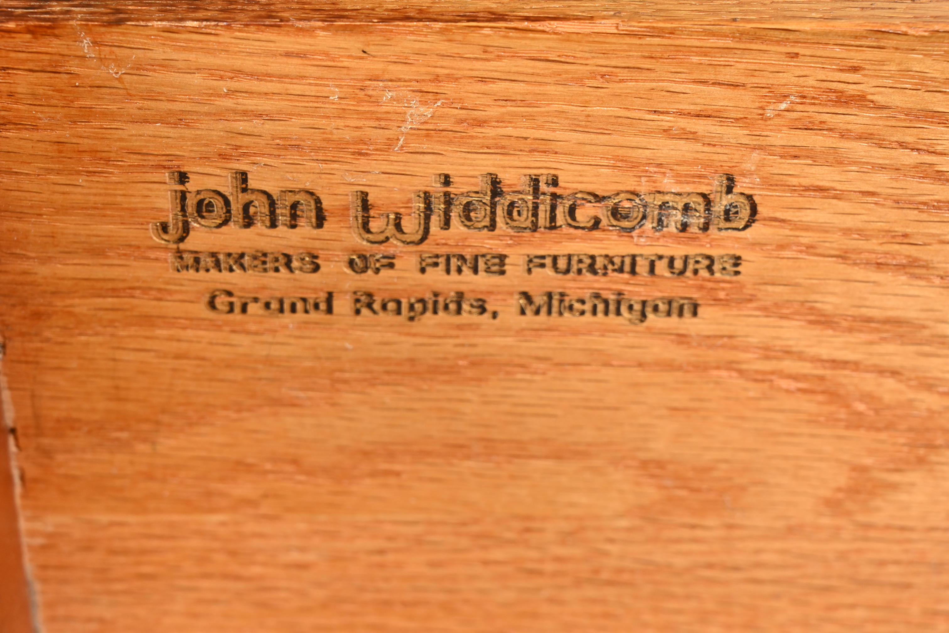 John Widdicomb Hollywood Regency Campaign Black Lacquered Highboy Dresser, Newly Refinished - Image 9