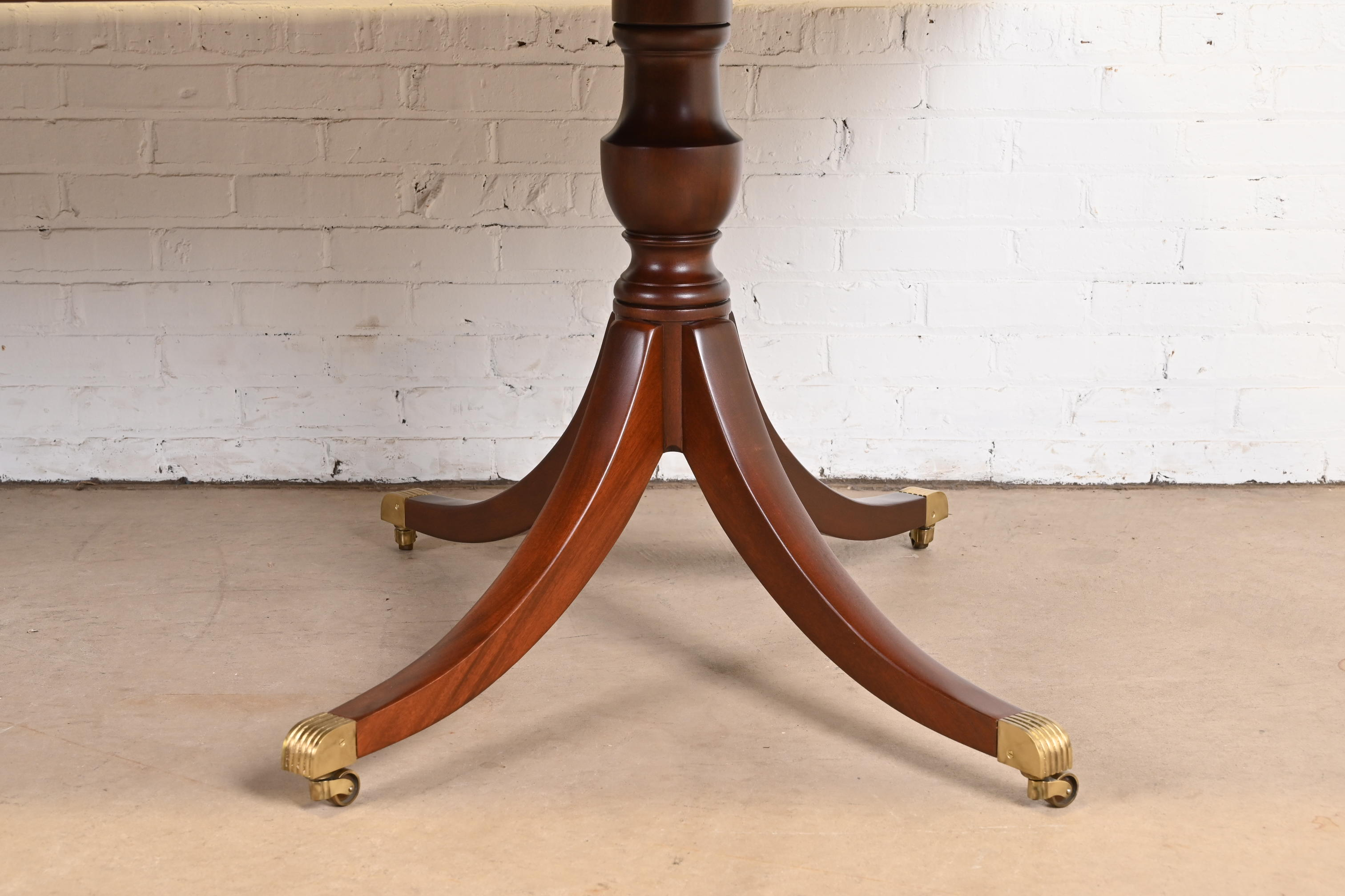 Kittinger Georgian Banded Mahogany Double Pedestal Extension Dining Table, Newly Refinished - Image 11