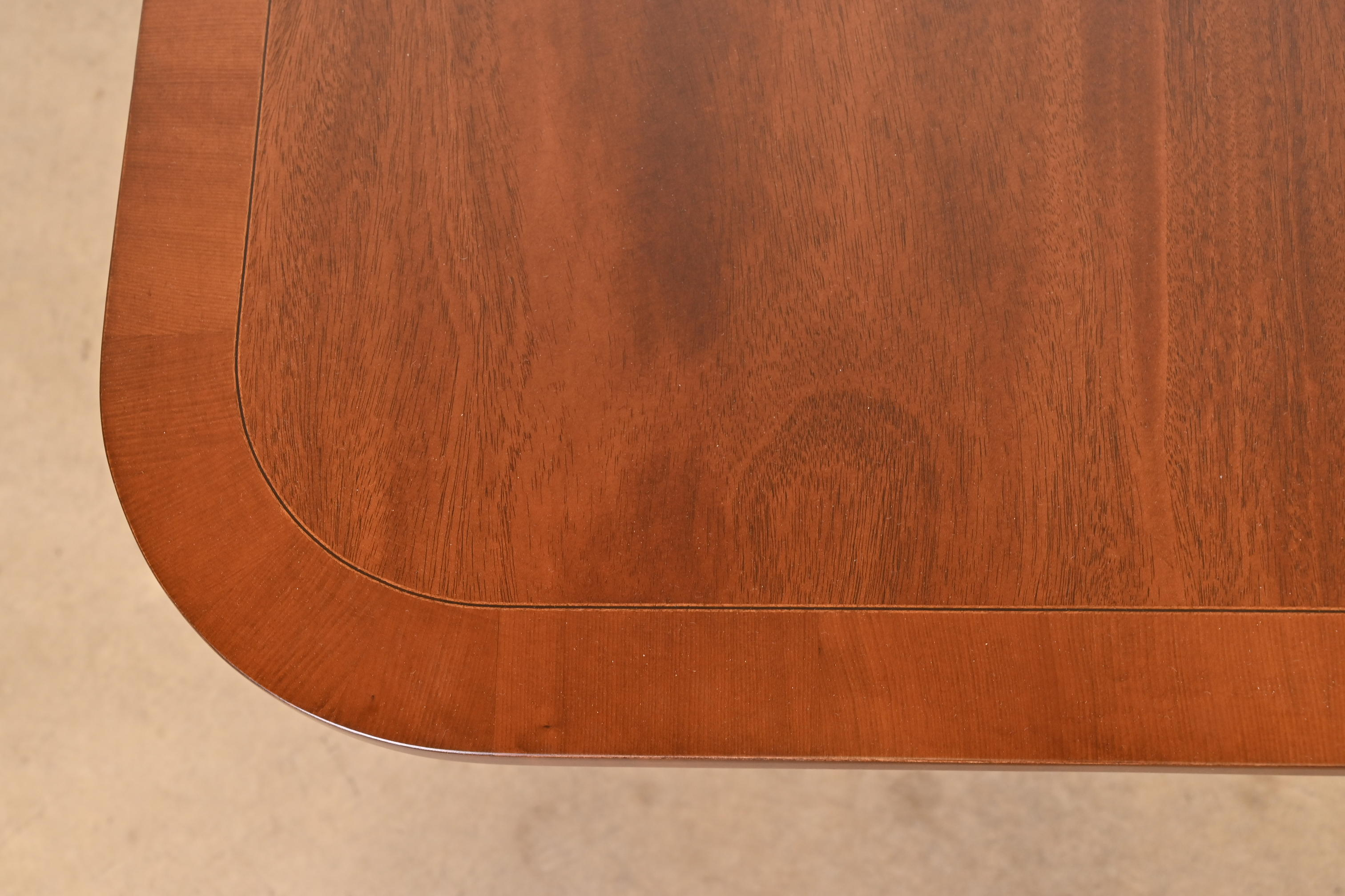 Kittinger Georgian Banded Mahogany Double Pedestal Extension Dining Table, Newly Refinished - Image 8
