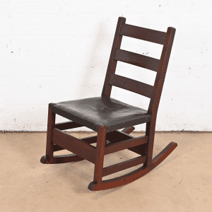 Gustav Stickley Mission Oak Arts & Crafts Sewing Rocking Chair, Circa 1900