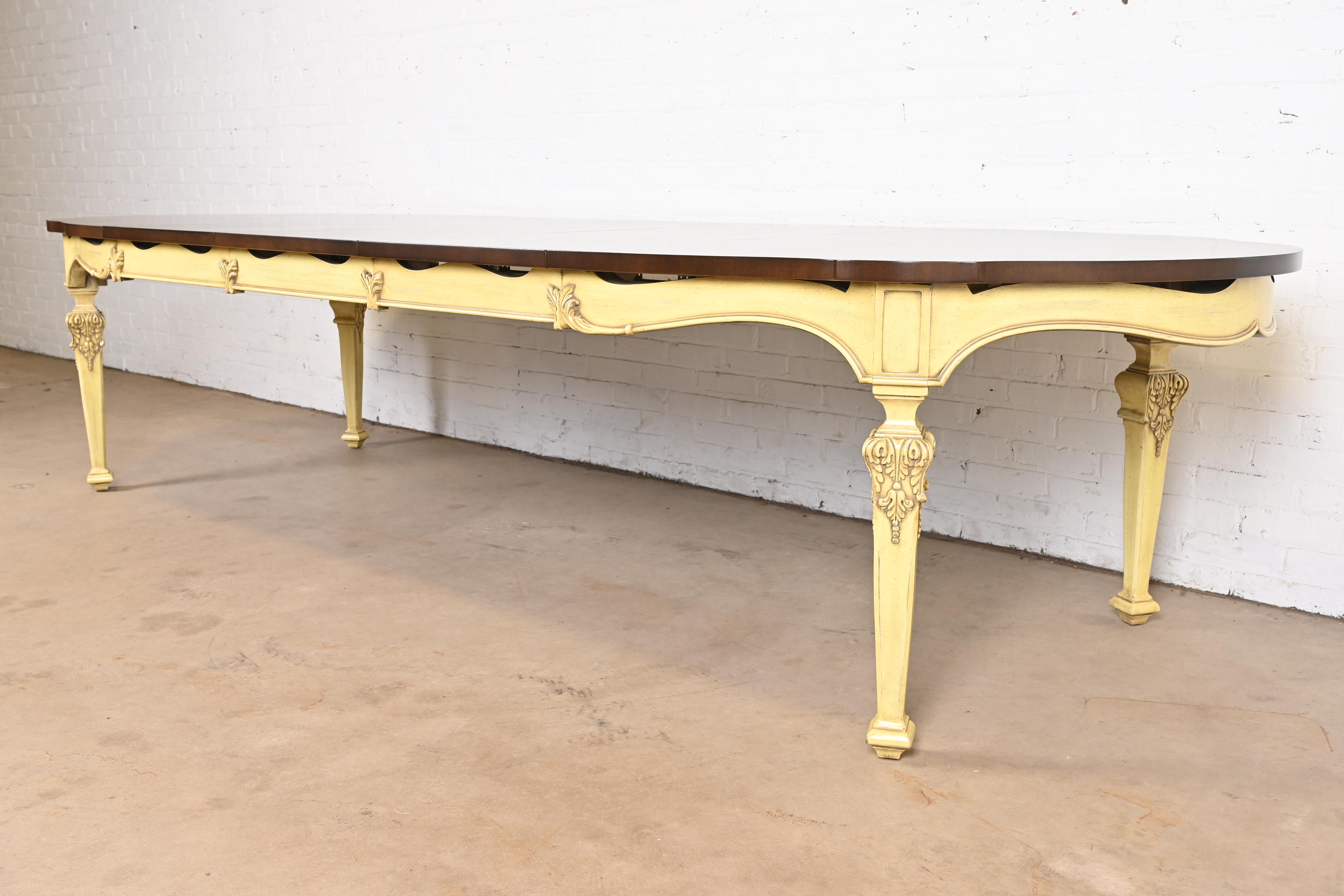 Karges French Regency Louis XVI Walnut Extension Dining Table, Newly Refinished - Image 4