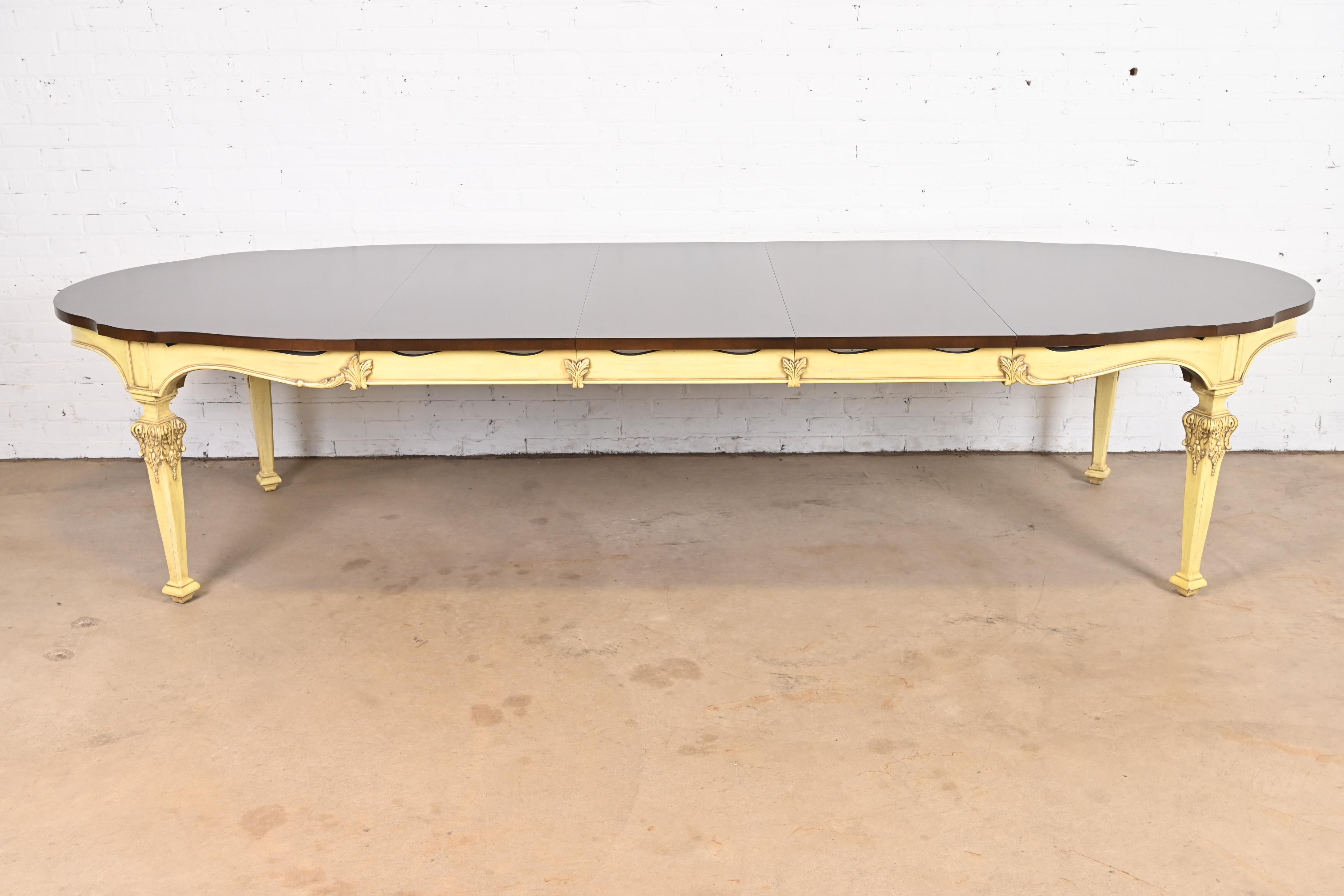 Karges French Regency Louis XVI Walnut Extension Dining Table, Newly Refinished