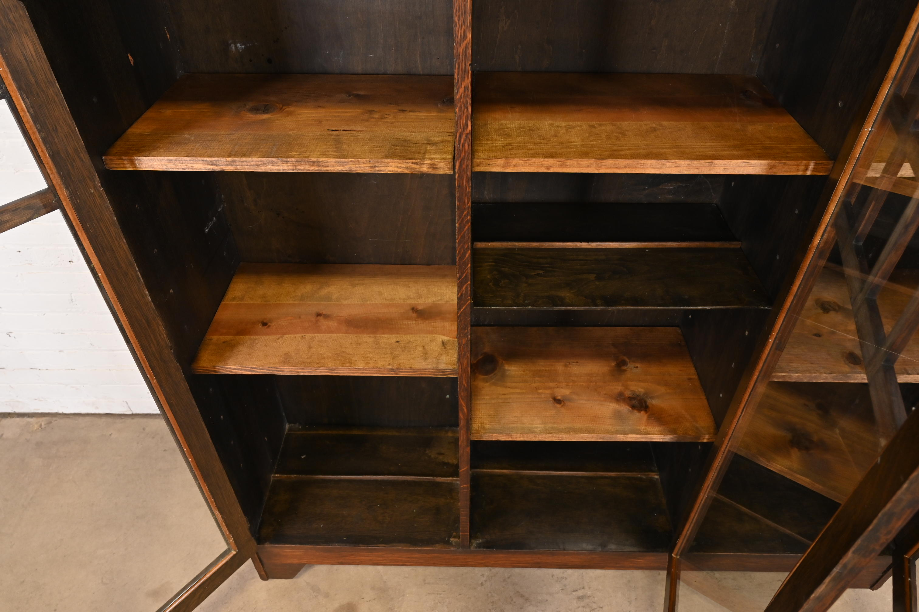 Lifetime Mission Oak Arts and Crafts Triple Bookcase, Circa 1900 - Image 6