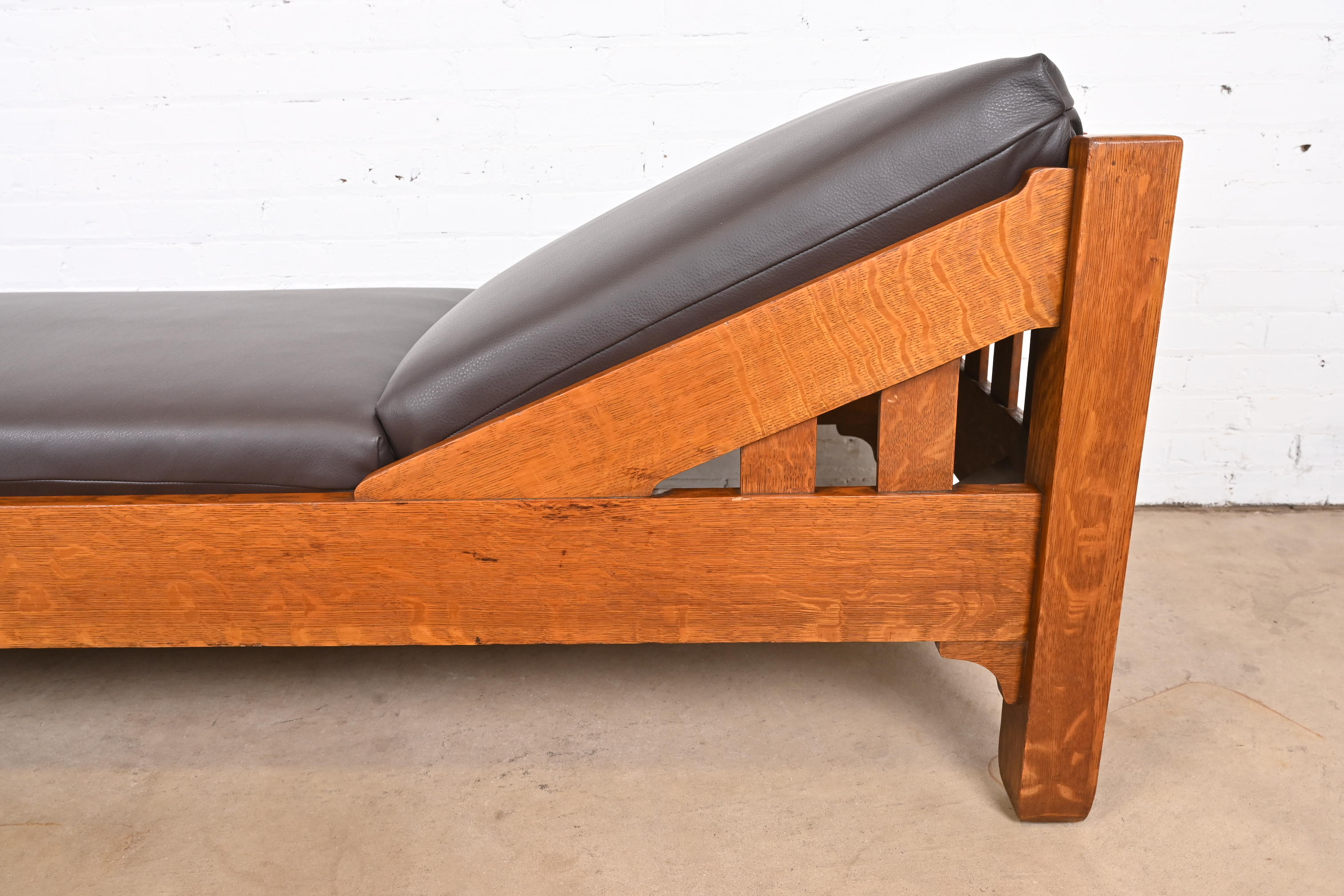 Stickley Brothers Antique Mission Oak Arts & Crafts Daybed, Newly Reupholstered - Image 7