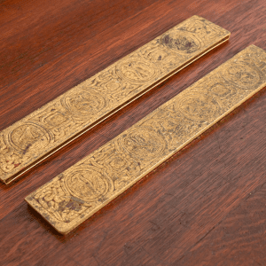 Tiffany Studios New York "Zodiac" Bronze Doré Blotter Ends
