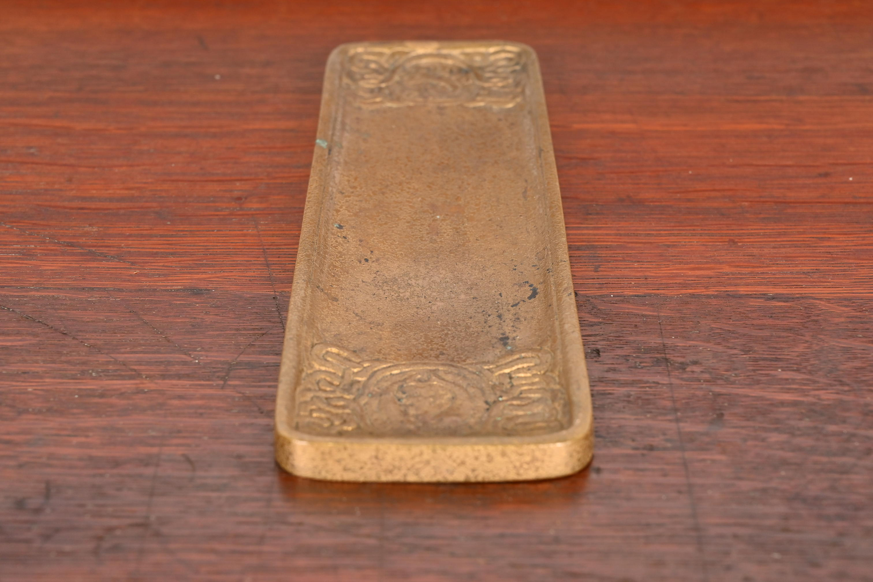 Tiffany Studios New York "Zodiac" Bronze Doré Pen Tray - Image 6