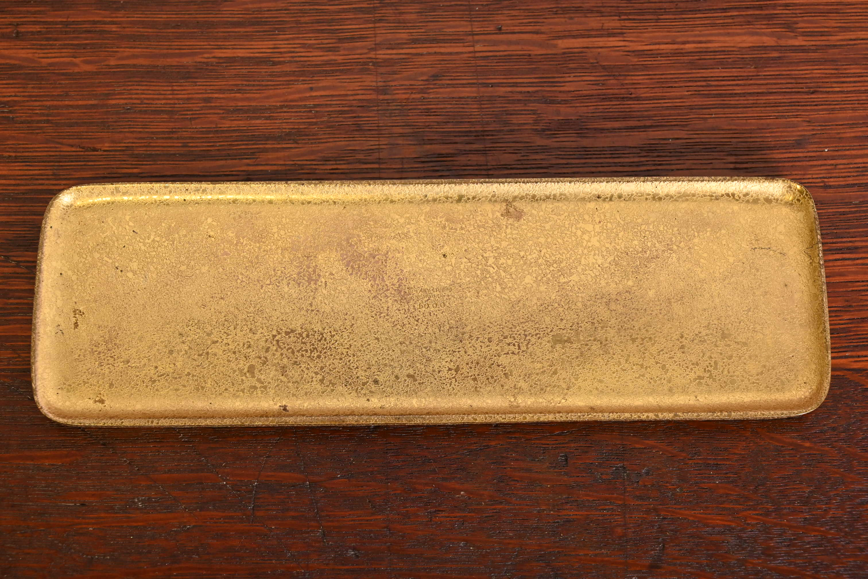 Tiffany Studios New York "Zodiac" Bronze Doré Pen Tray - Image 9