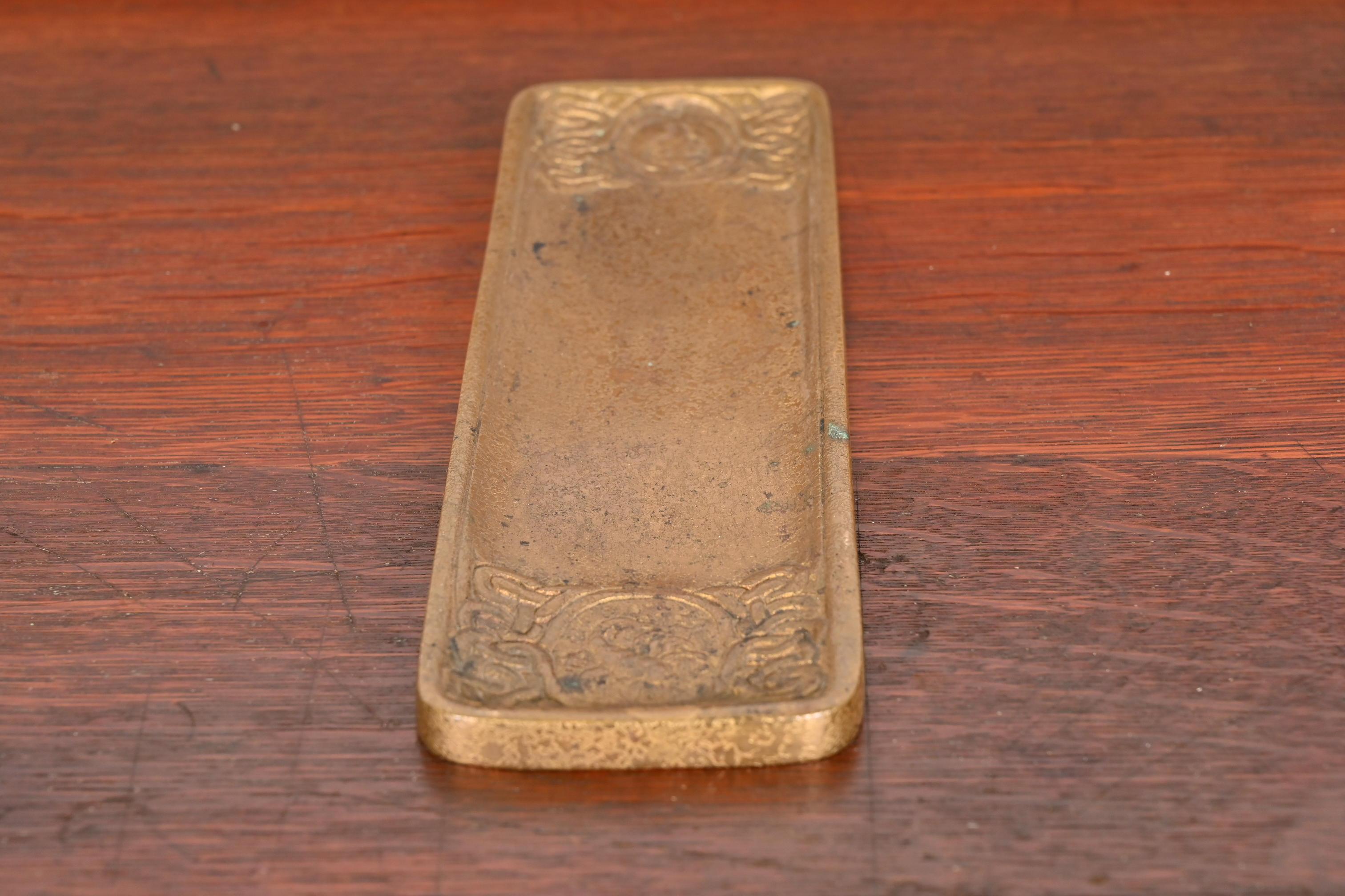 Tiffany Studios New York "Zodiac" Bronze Doré Pen Tray - Image 8