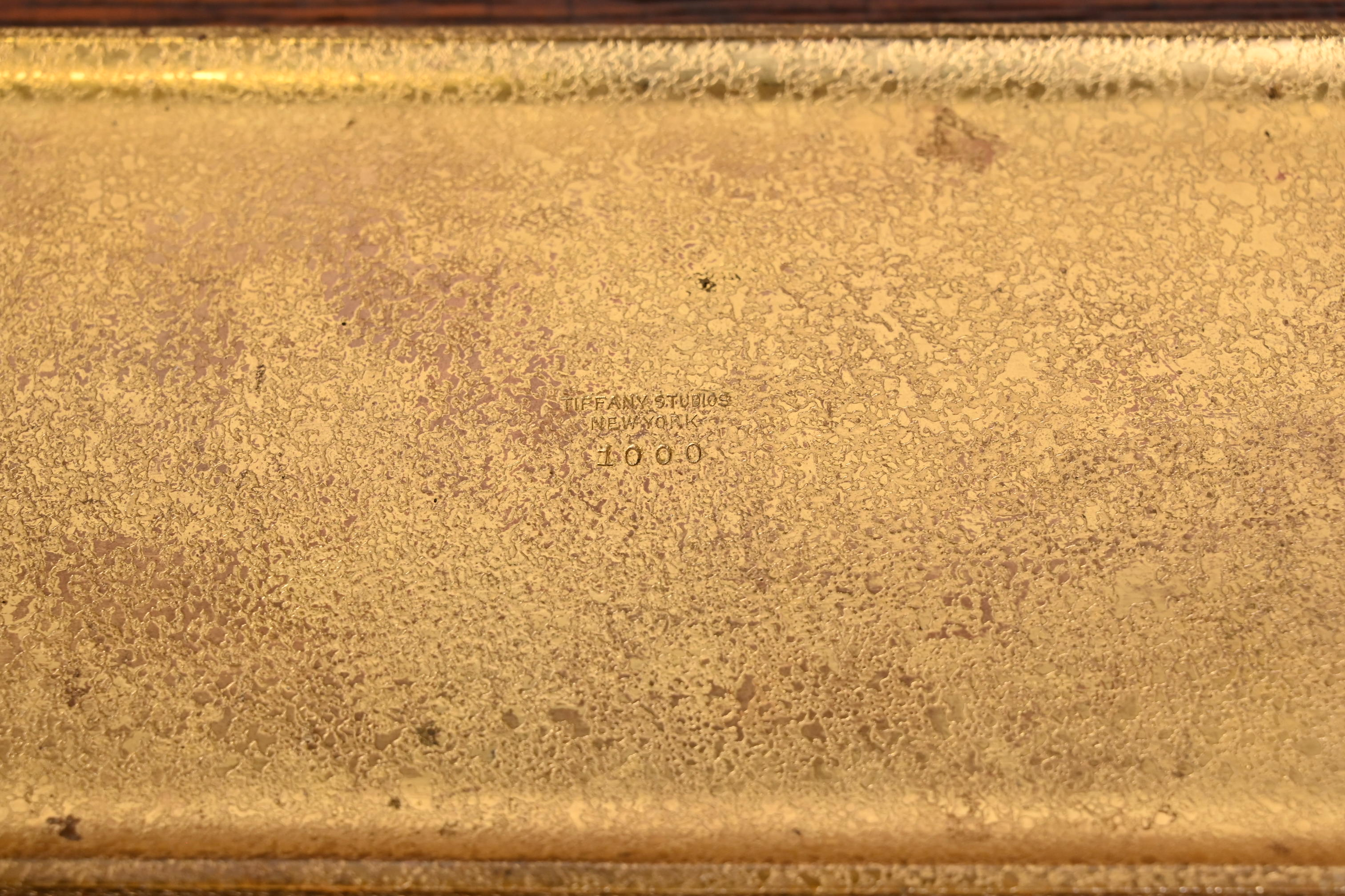 Tiffany Studios New York "Zodiac" Bronze Doré Pen Tray - Image 10