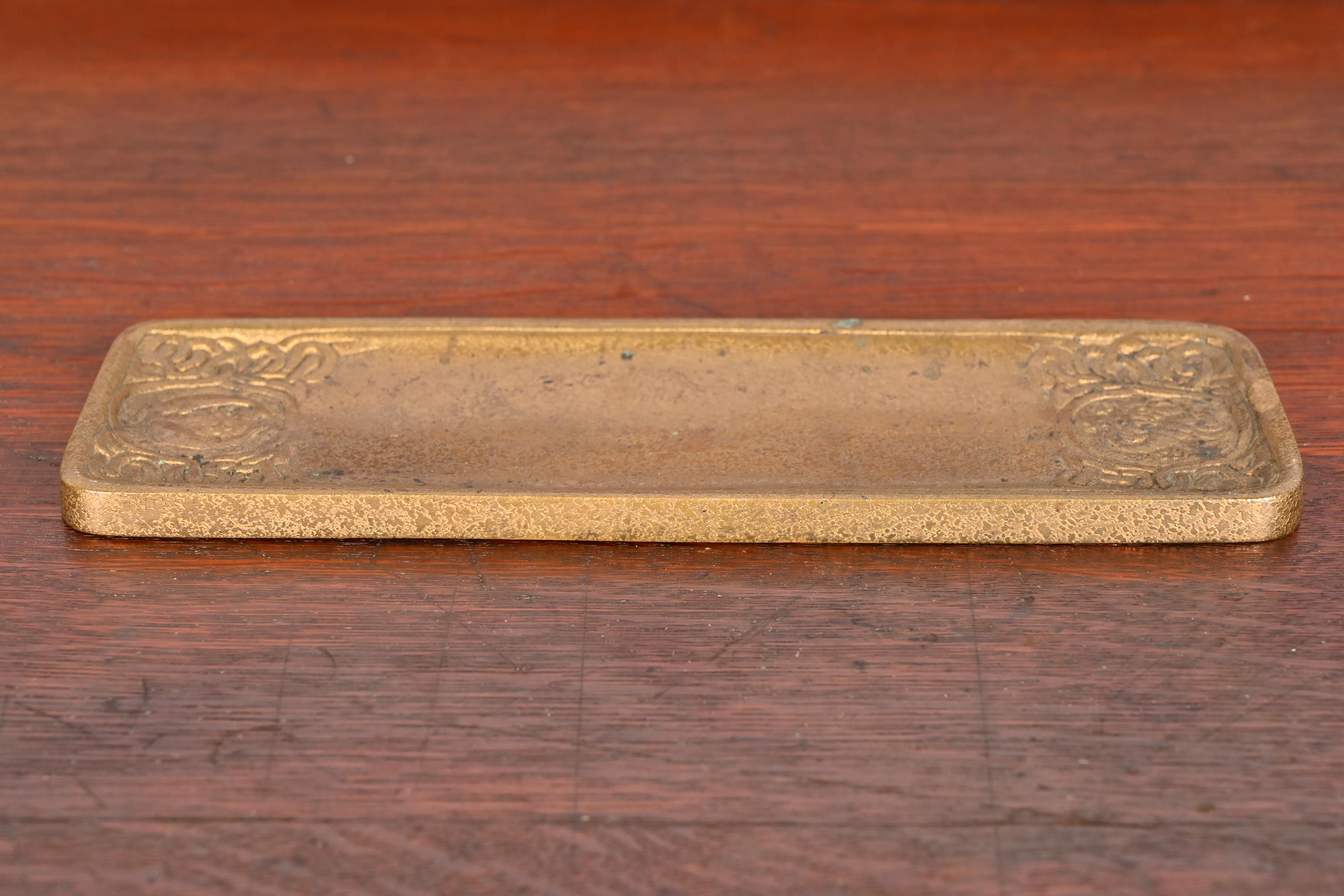 Tiffany Studios New York "Zodiac" Bronze Doré Pen Tray - Image 7