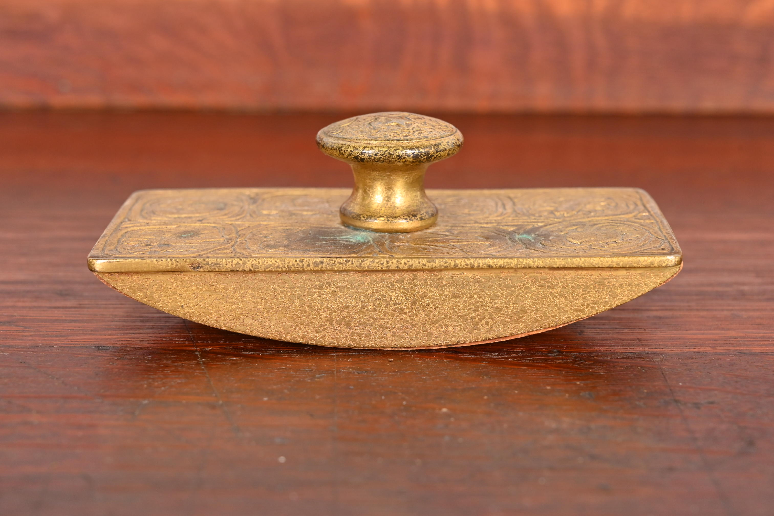 Tiffany Studios New York "Zodiac" Bronze Doré Rocker Blotter, Circa 1910 - Image 4
