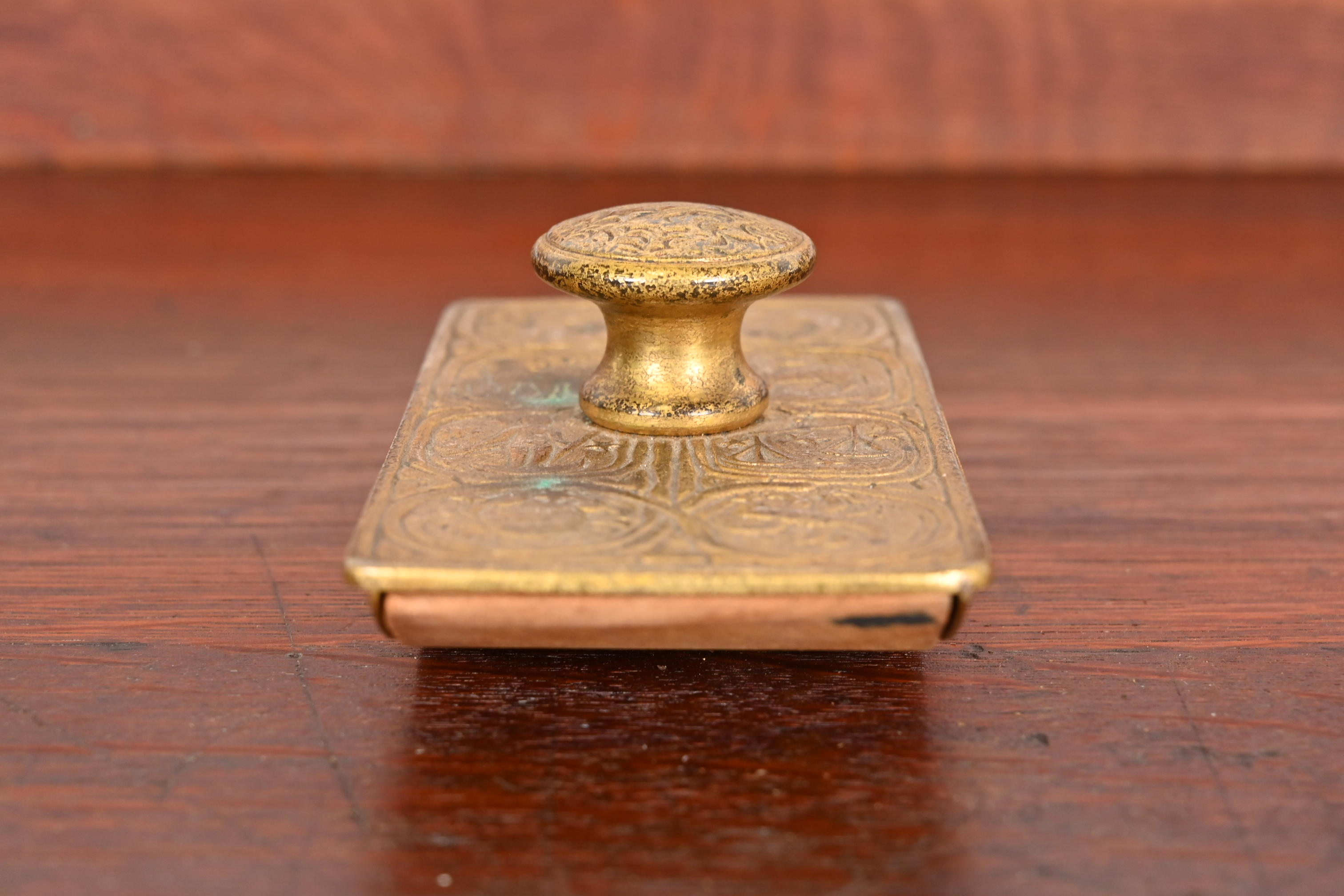 Tiffany Studios New York "Zodiac" Bronze Doré Rocker Blotter, Circa 1910 - Image 7