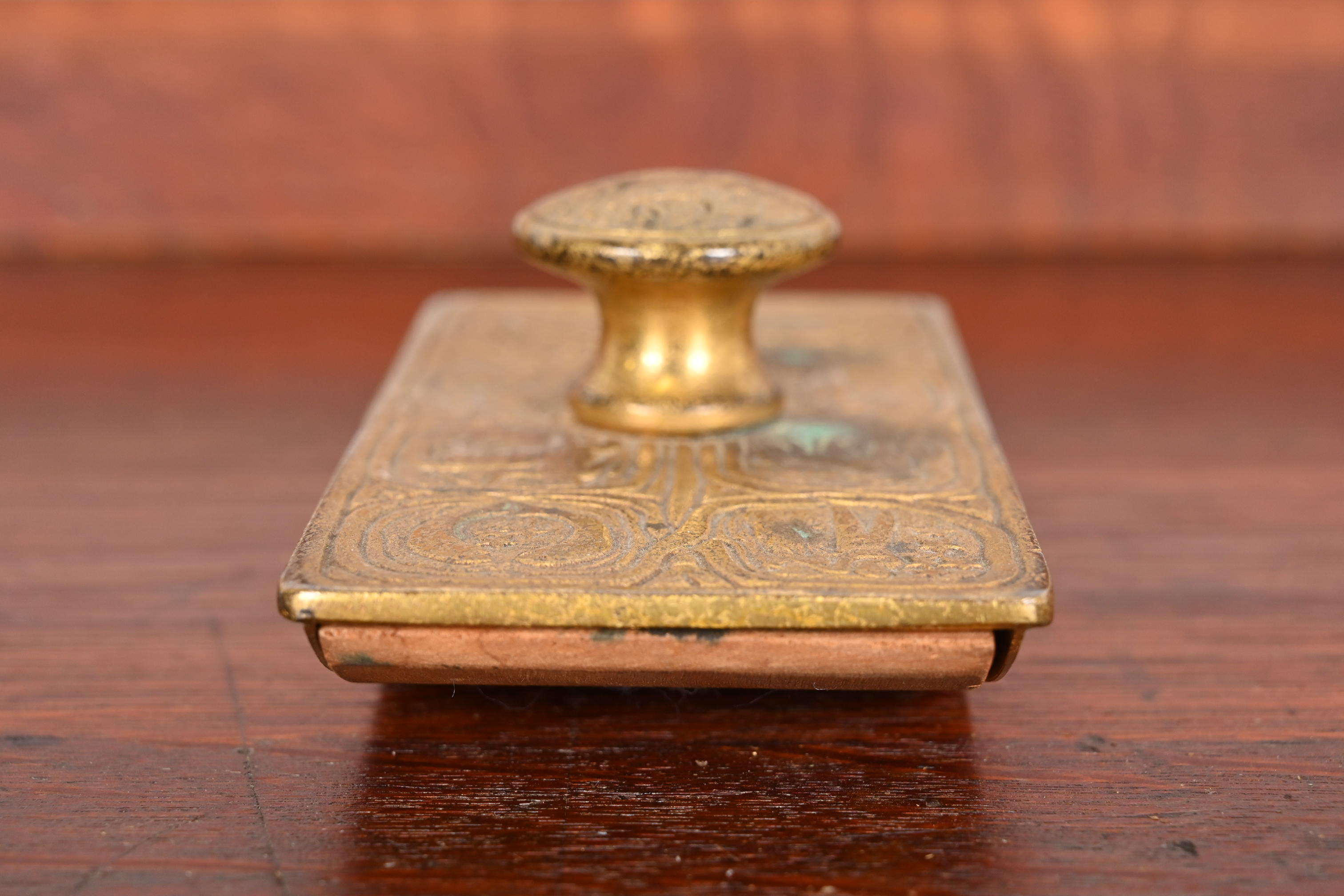 Tiffany Studios New York "Zodiac" Bronze Doré Rocker Blotter, Circa 1910 - Image 9