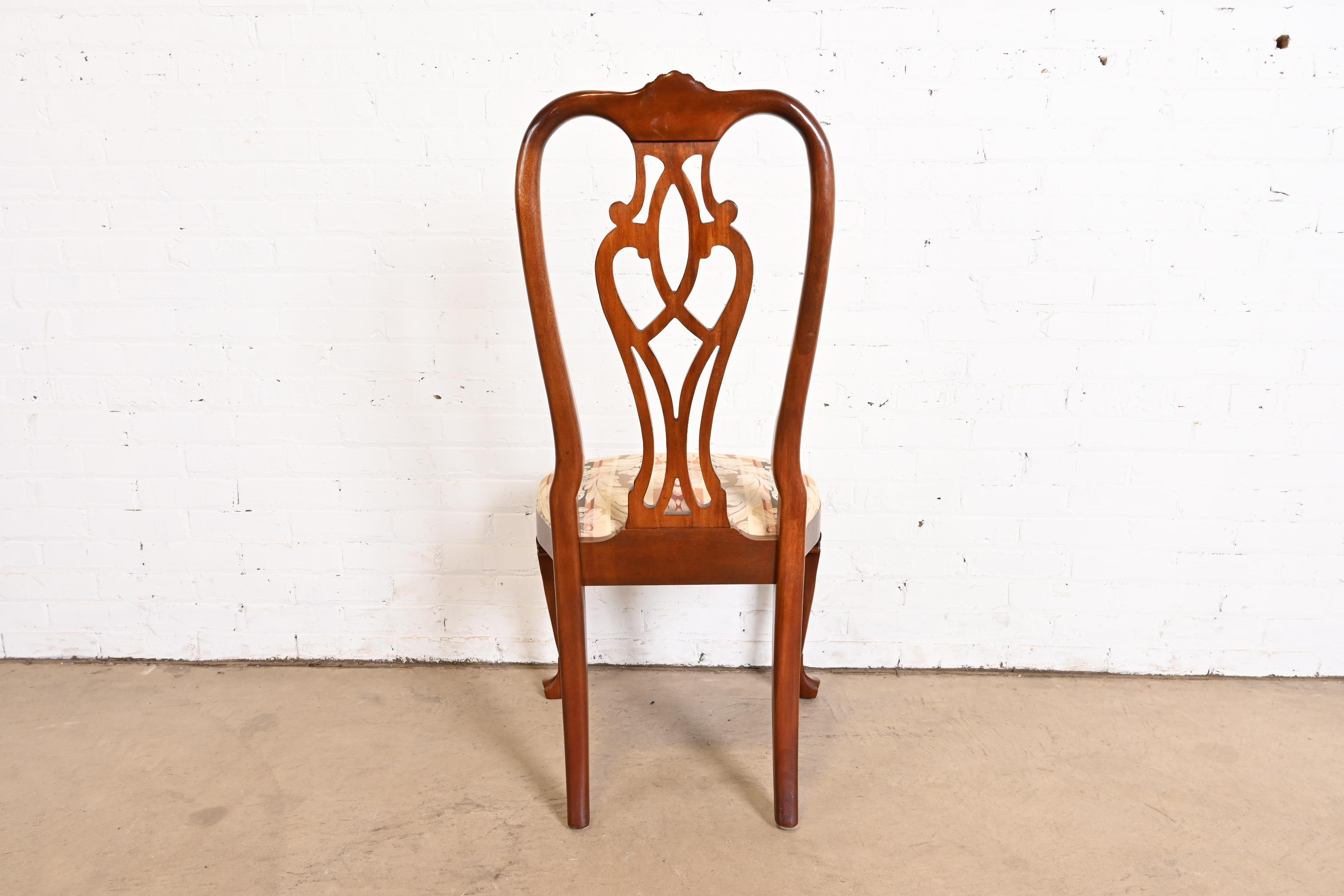 Ethan Allen Georgian Carved Mahogany Dining Chairs, Set of Eight - Image 8