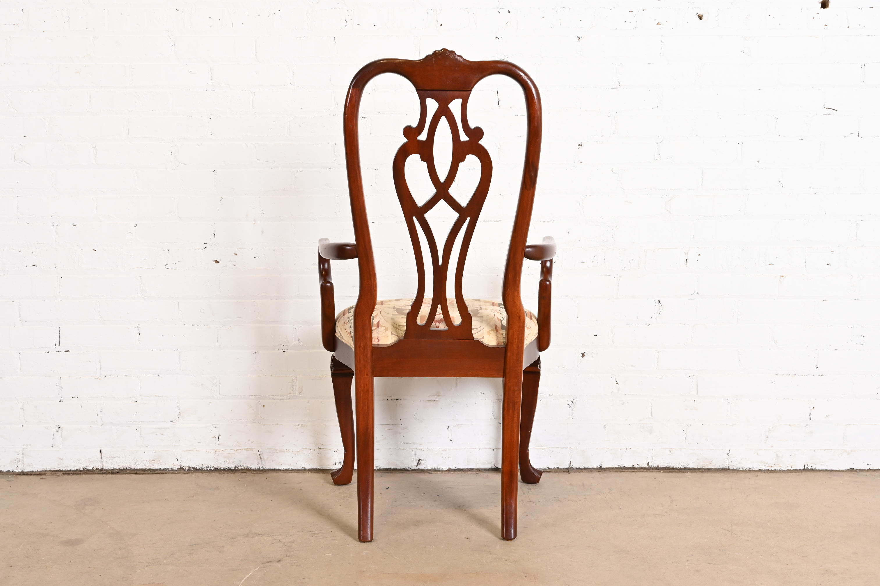 Ethan Allen Georgian Carved Mahogany Dining Chairs, Set of Eight - Image 10