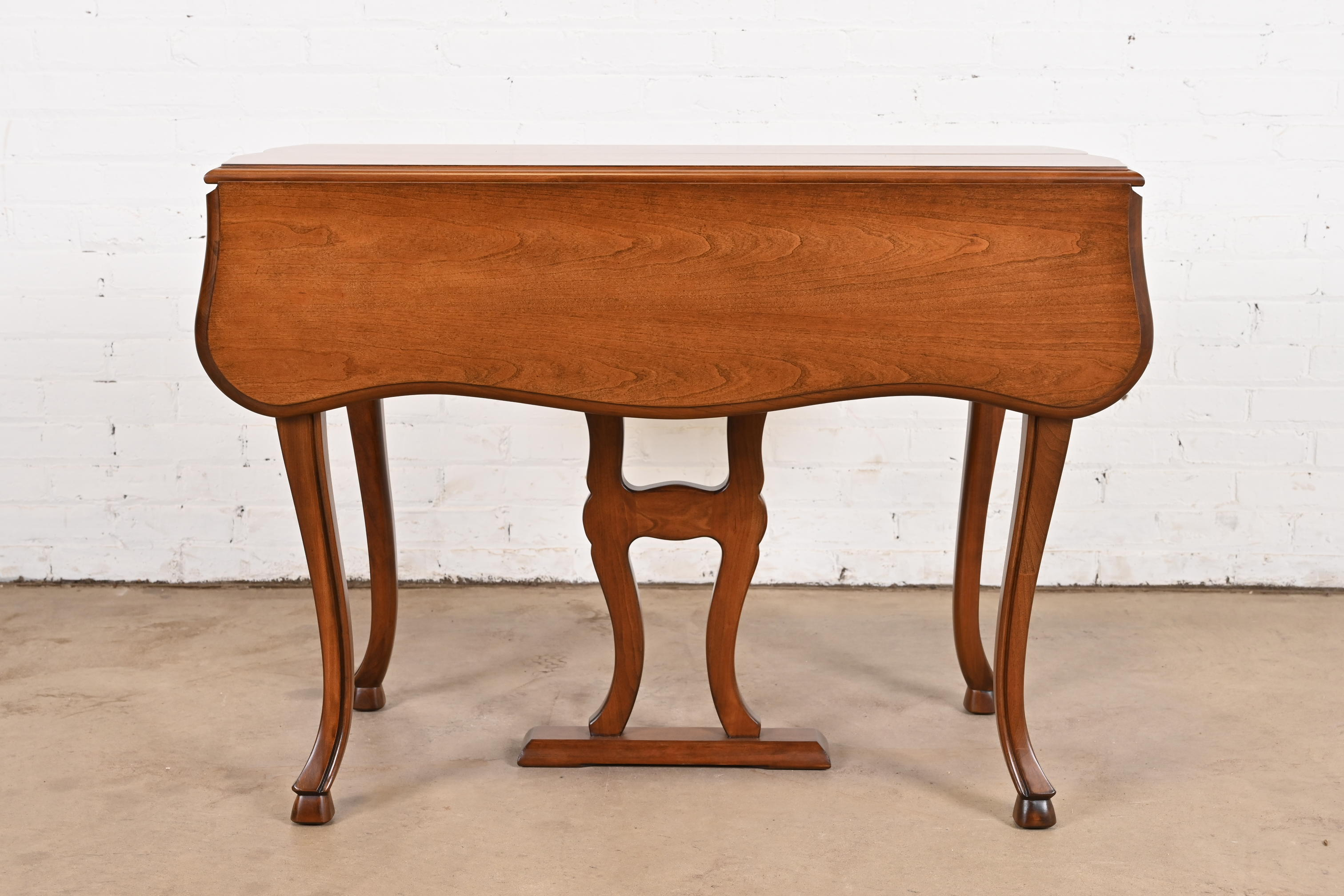 John Widdicomb French Provincial Solid Cherry Wood Extension Dining Table, Newly Refinished - Image 11