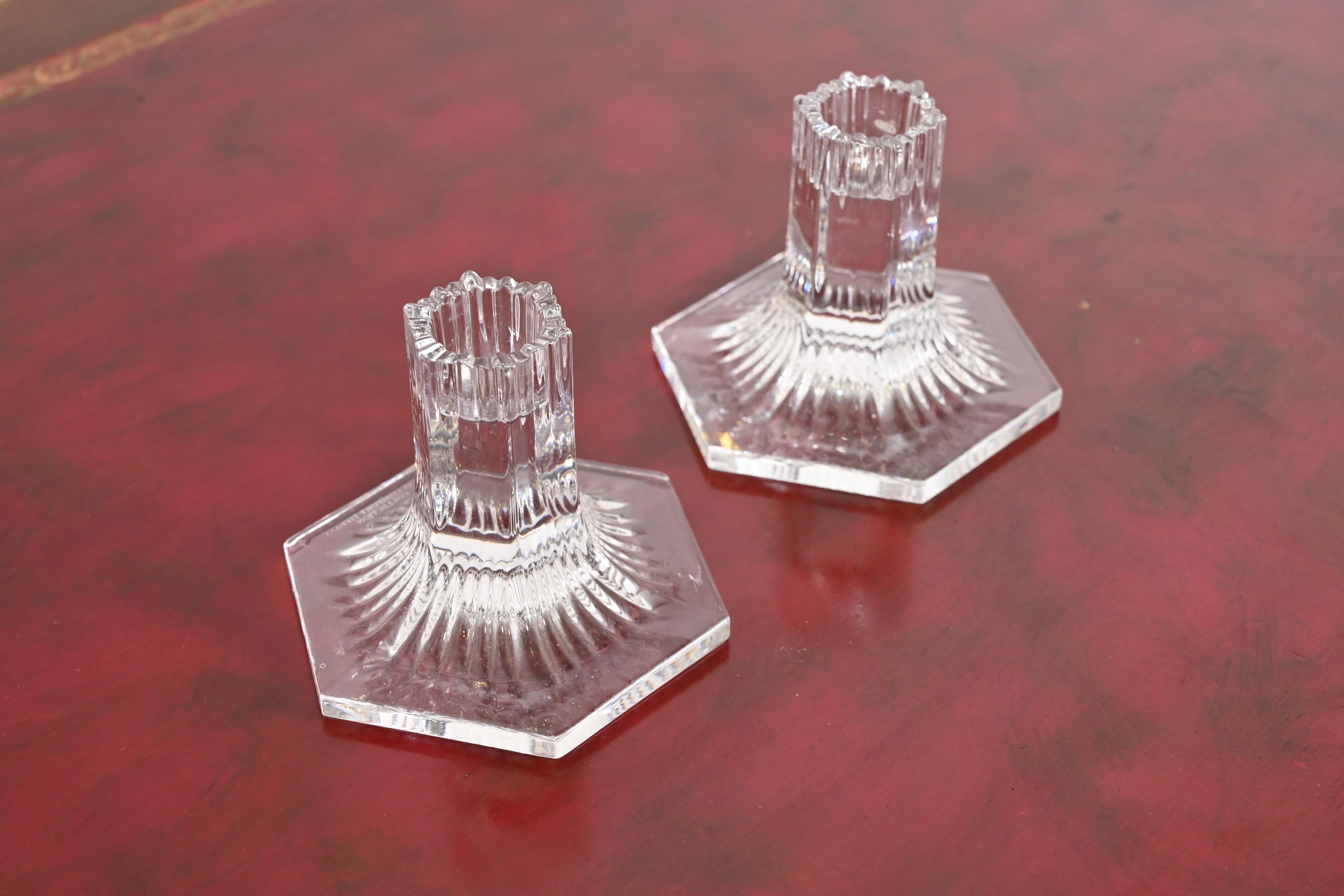 Tiffany & Co. Clear Crystal Candlesticks, Pair - Image 5