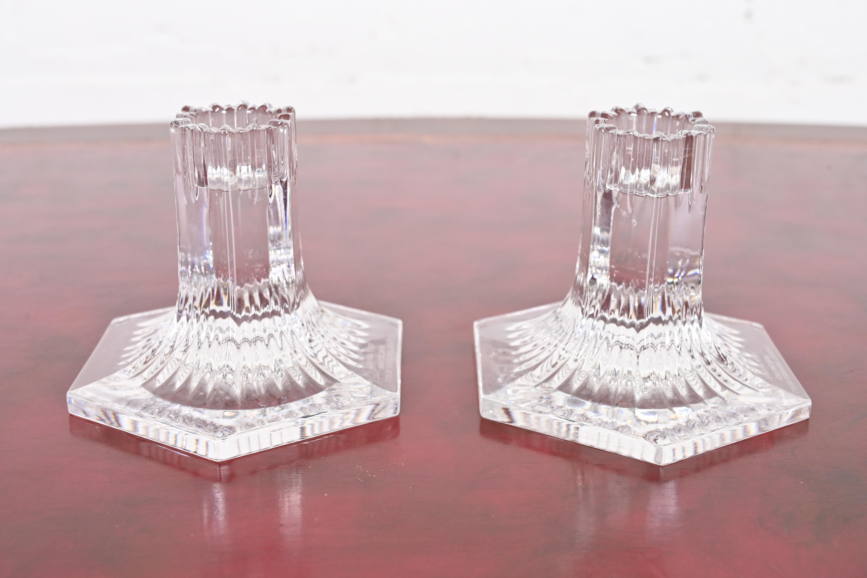 Tiffany & Co. Clear Crystal Candlesticks, Pair - Image 8