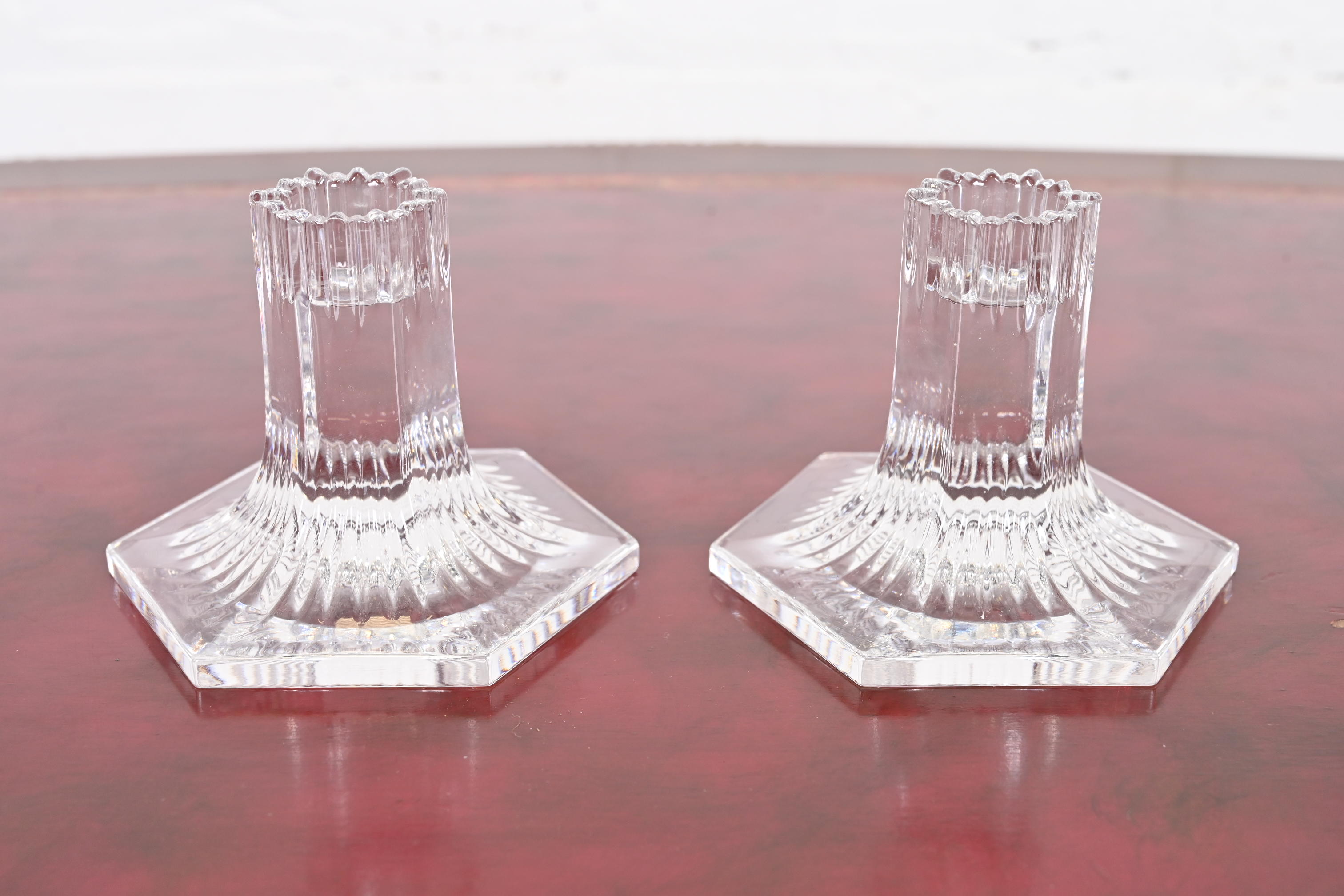 Tiffany & Co. Clear Crystal Candlesticks, Pair