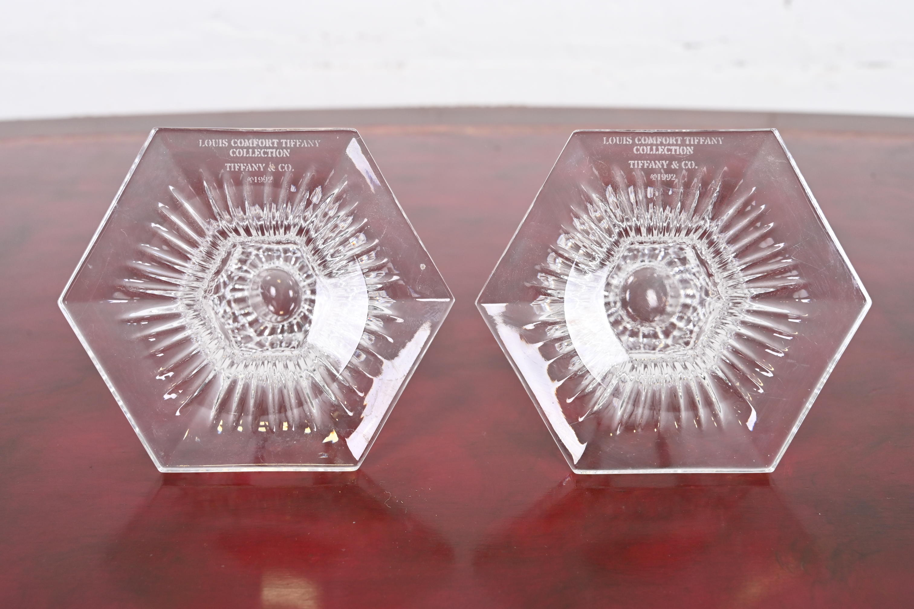Tiffany & Co. Clear Crystal Candlesticks, Pair - Image 9