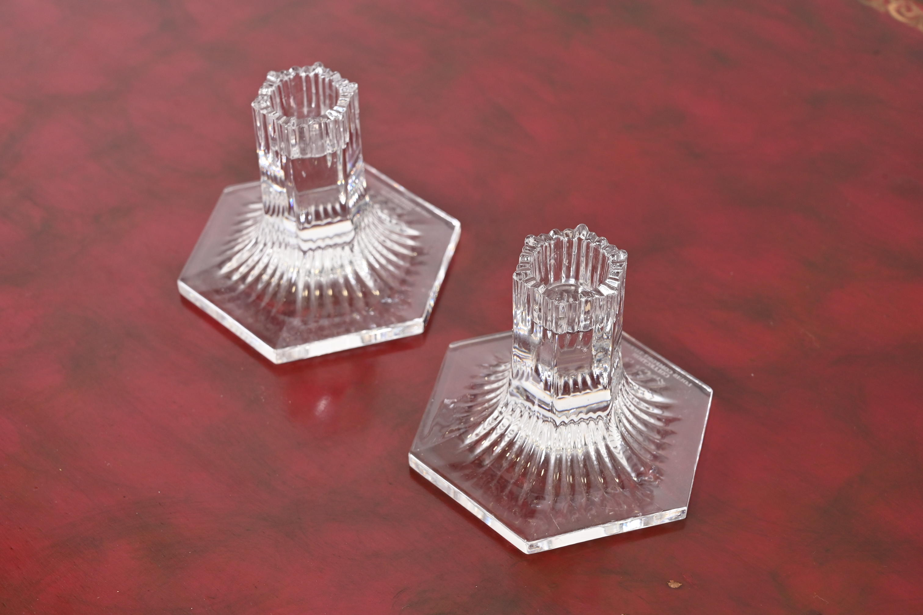 Tiffany & Co. Clear Crystal Candlesticks, Pair - Image 3