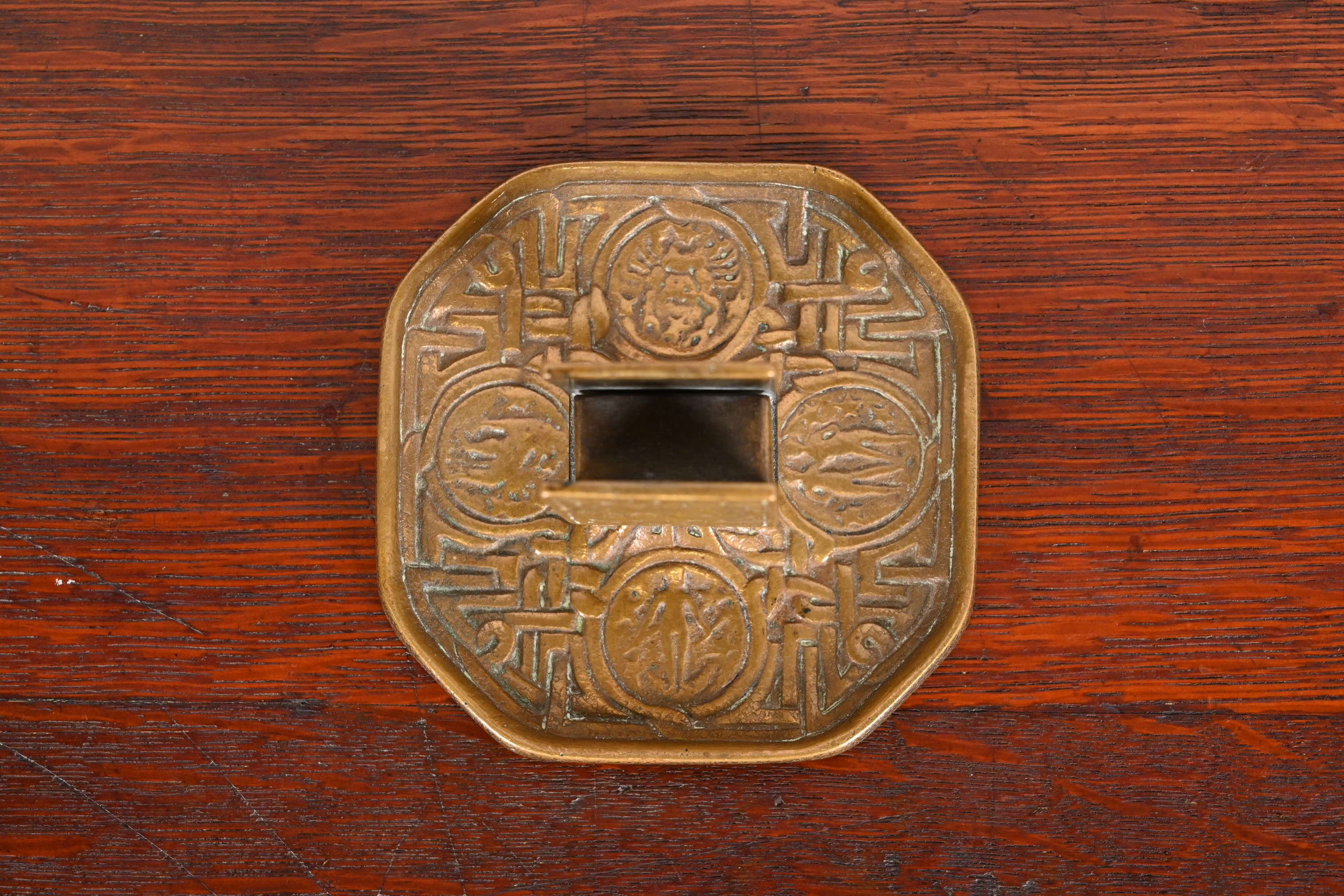 Tiffany Studios New York Zodiac Bronze Doré Match Box Holder - Image 10
