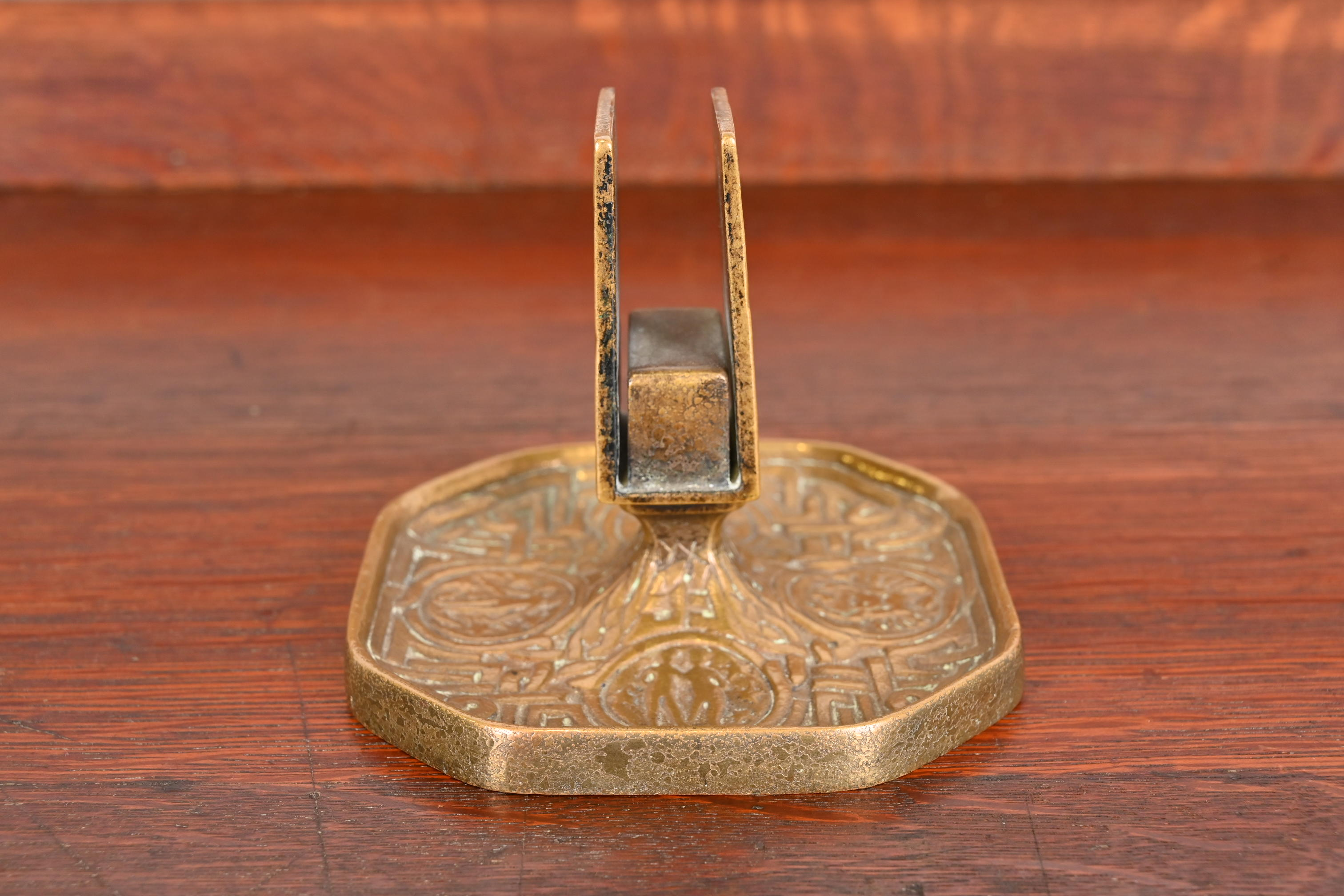 Tiffany Studios New York Zodiac Bronze Doré Match Box Holder - Image 9