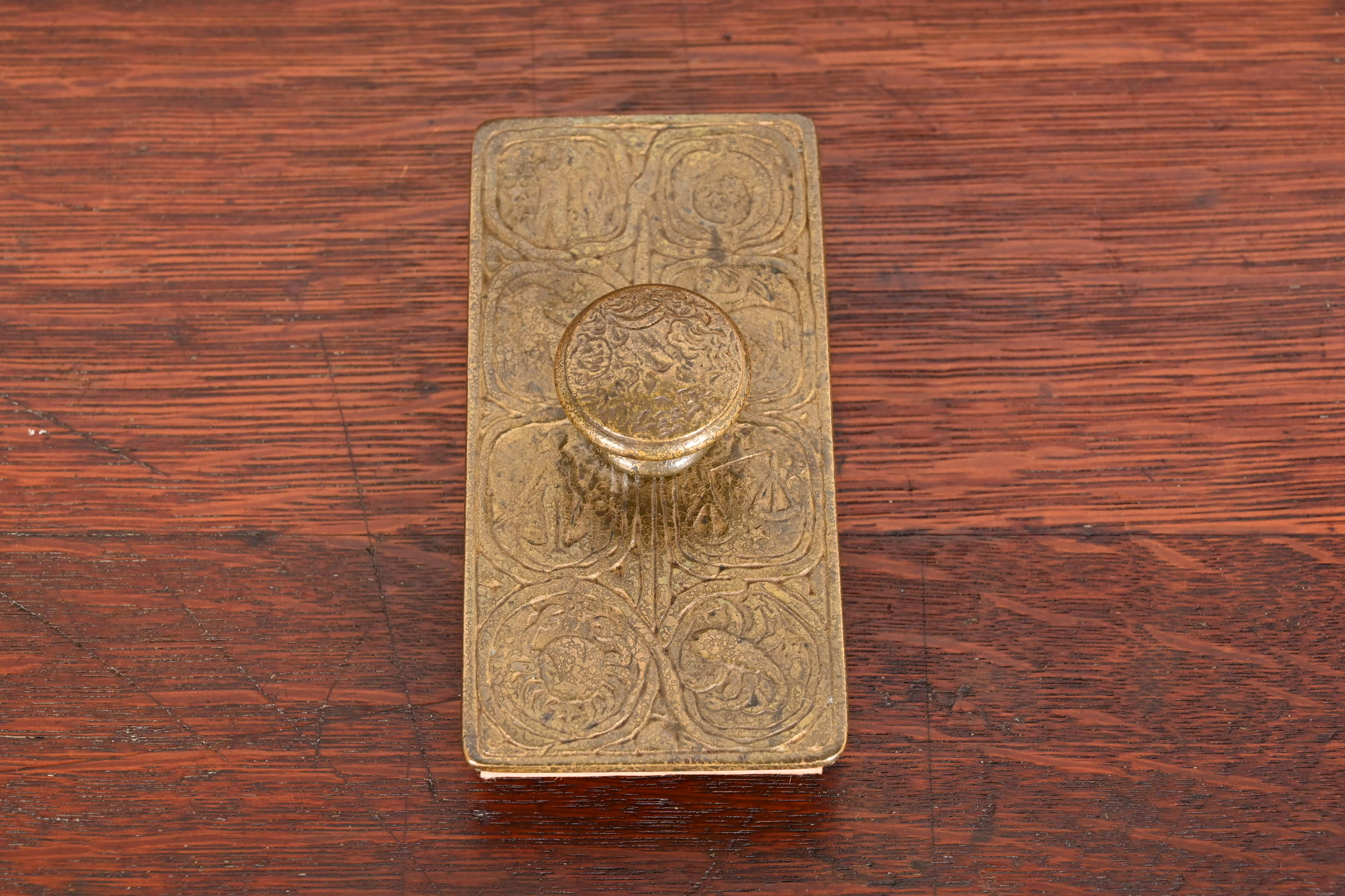 Tiffany Studios New York Zodiac Bronze Doré Rocker Blotter - Image 8