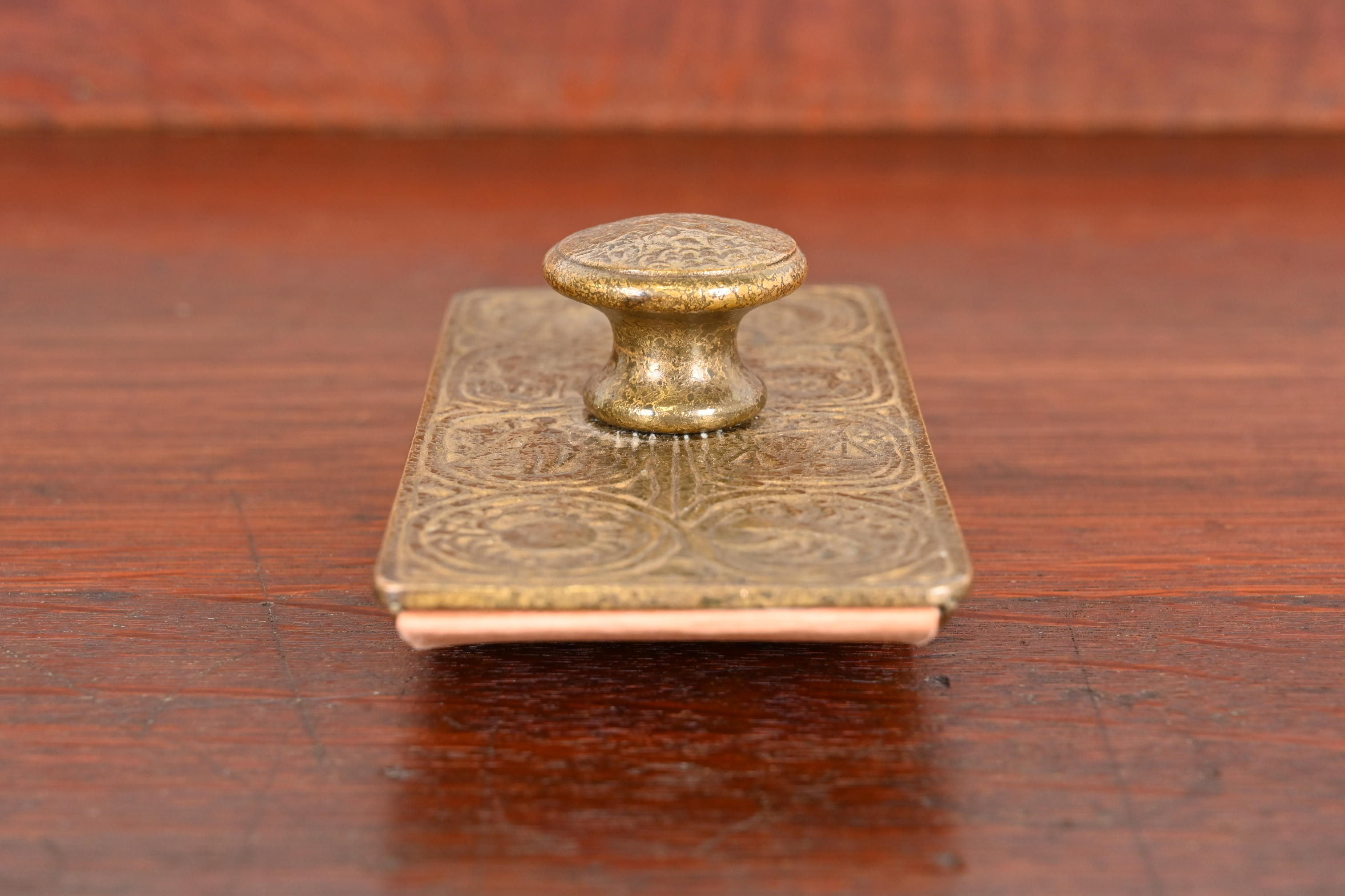 Tiffany Studios New York Zodiac Bronze Doré Rocker Blotter - Image 7