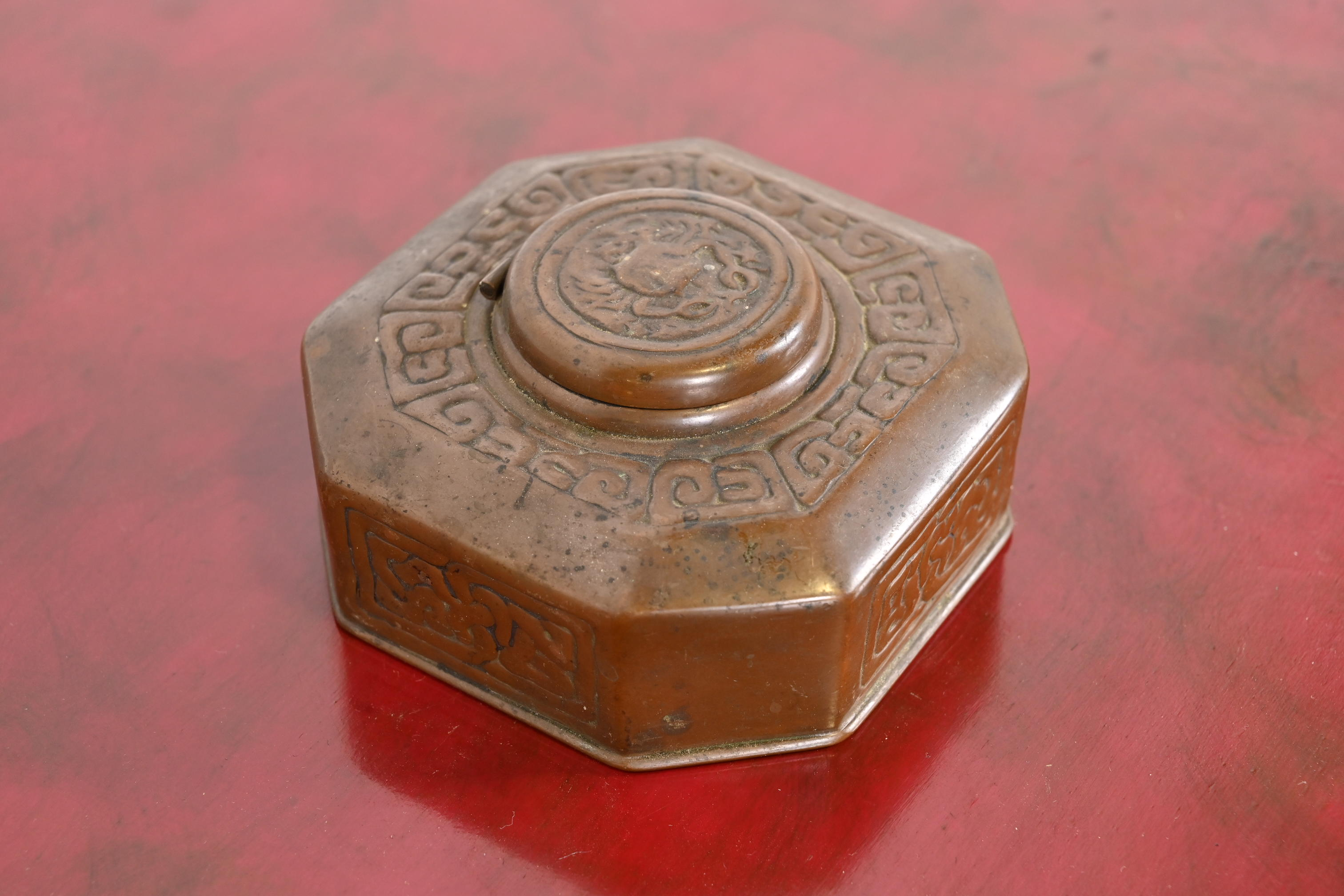 Tiffany Studios New York Zodiac Bronze Inkwell