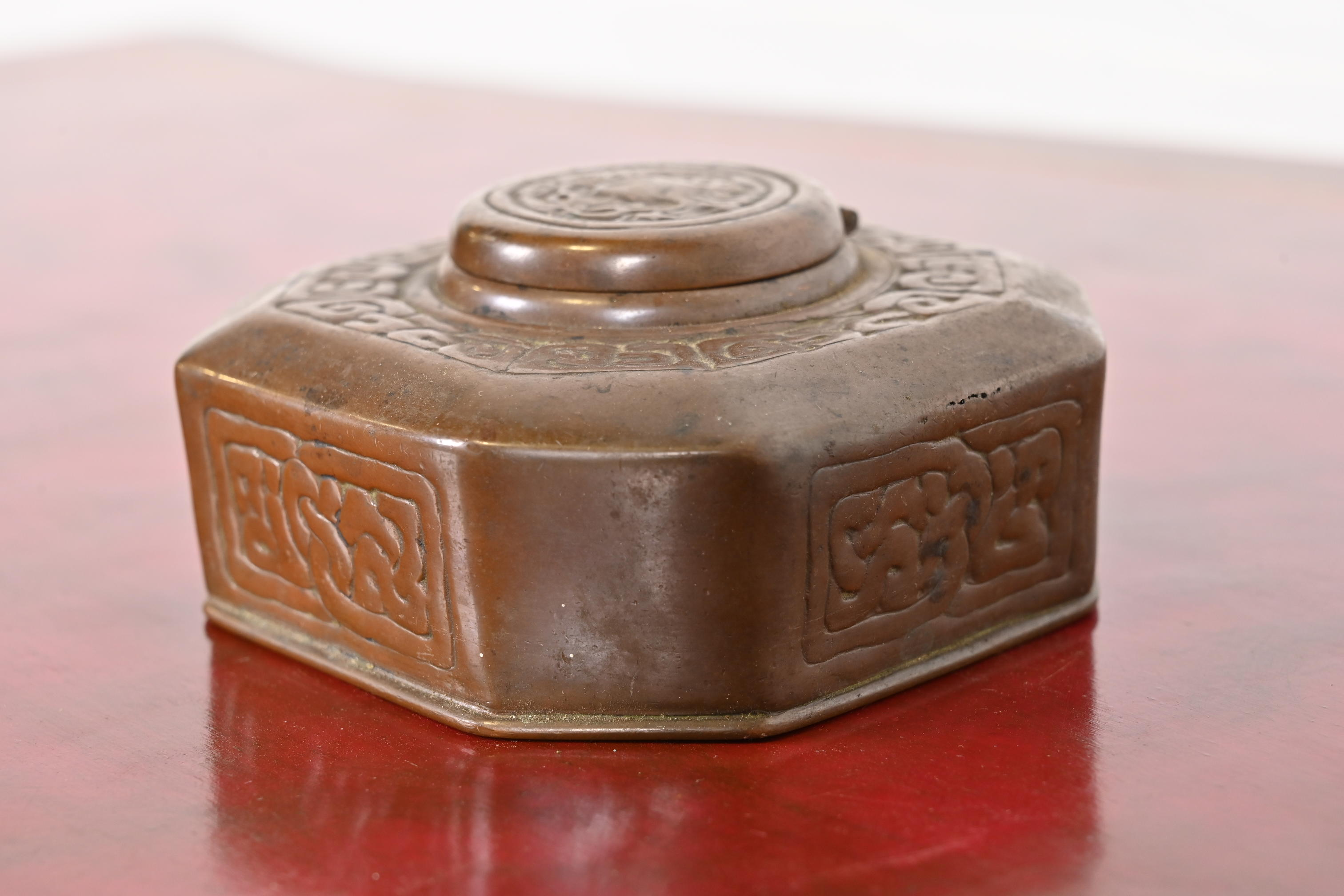 Tiffany Studios New York Zodiac Bronze Inkwell - Image 5