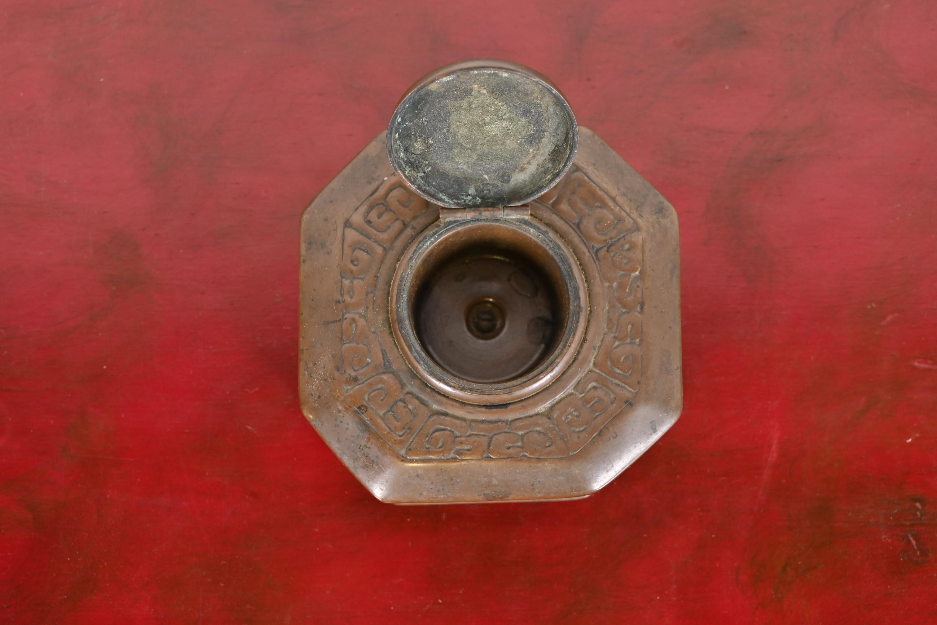 Tiffany Studios New York Zodiac Bronze Inkwell - Image 9