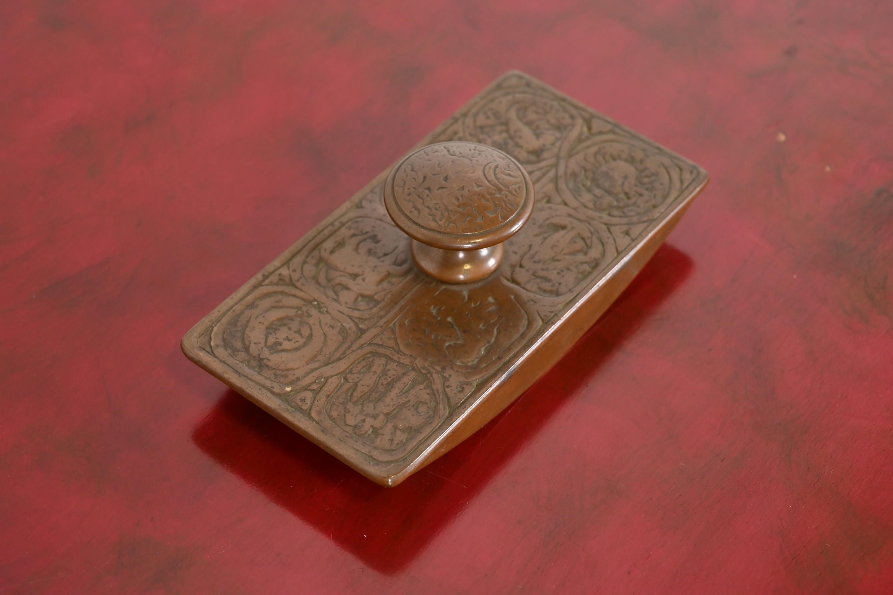 Tiffany Studios New York Zodiac Bronze Rocker Blotter