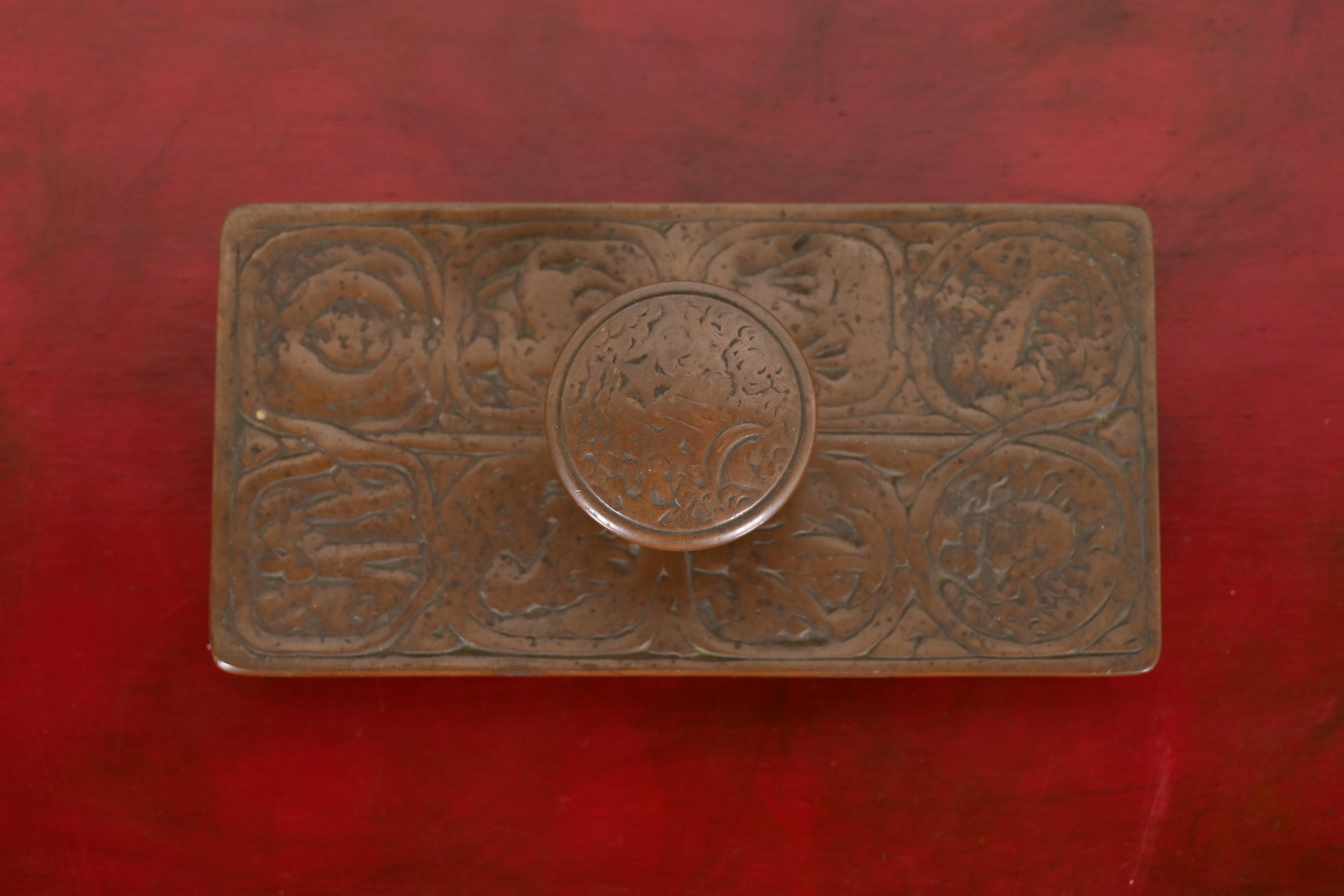 Tiffany Studios New York Zodiac Bronze Rocker Blotter - Image 7