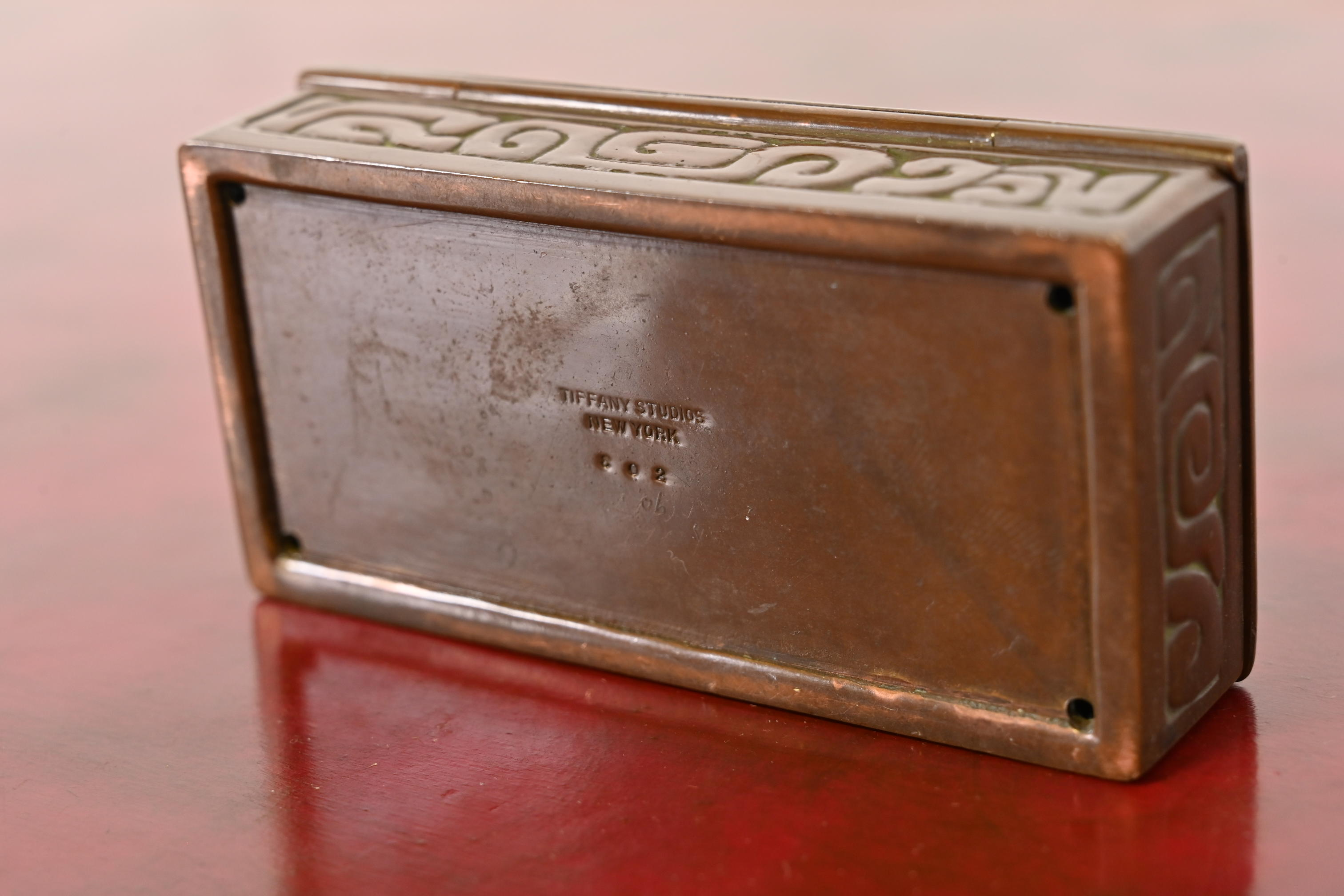 Tiffany Studios New York Zodiac Bronze Stamp Box - Image 11