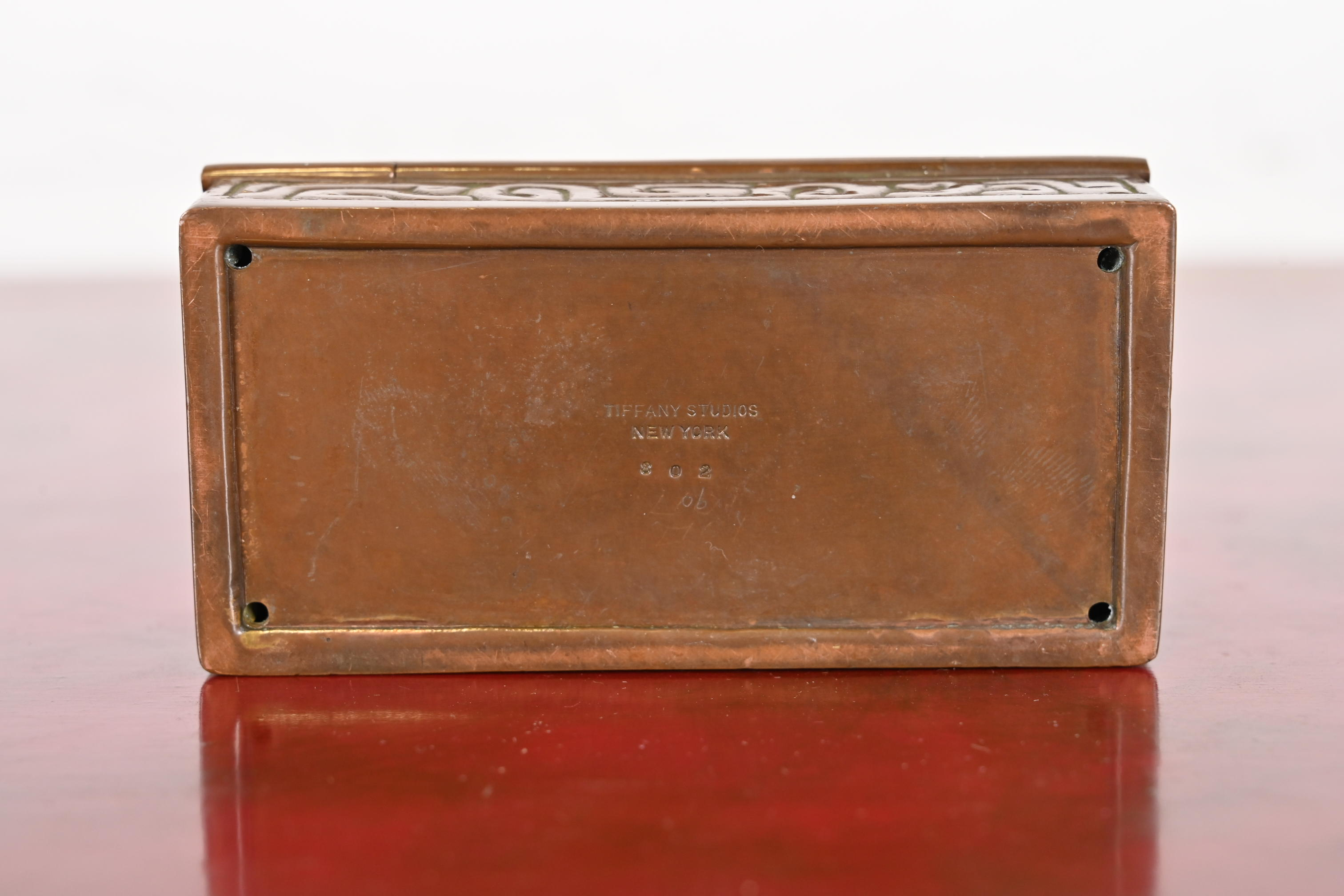 Tiffany Studios New York Zodiac Bronze Stamp Box - Image 10