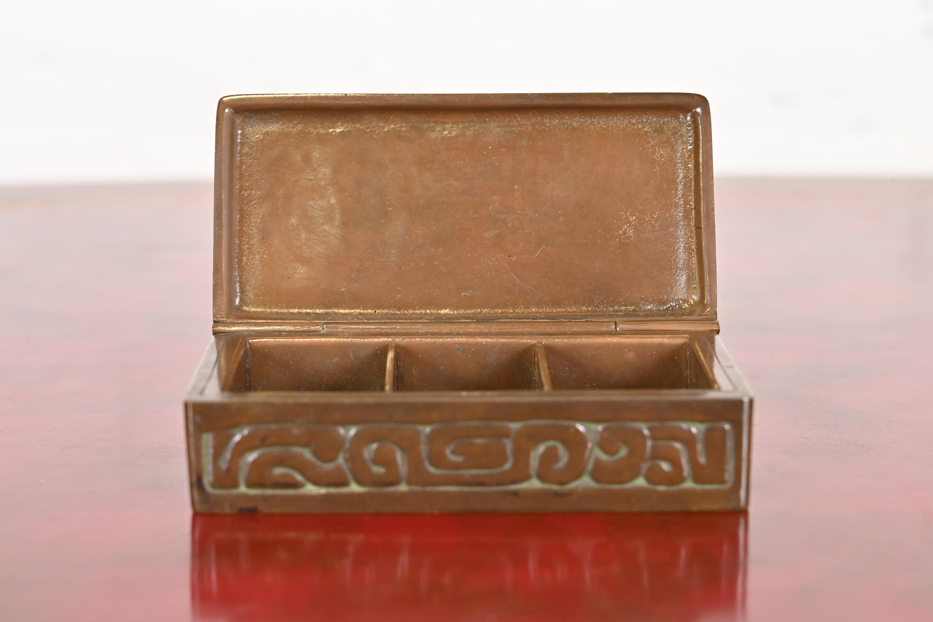 Tiffany Studios New York Zodiac Bronze Stamp Box - Image 7