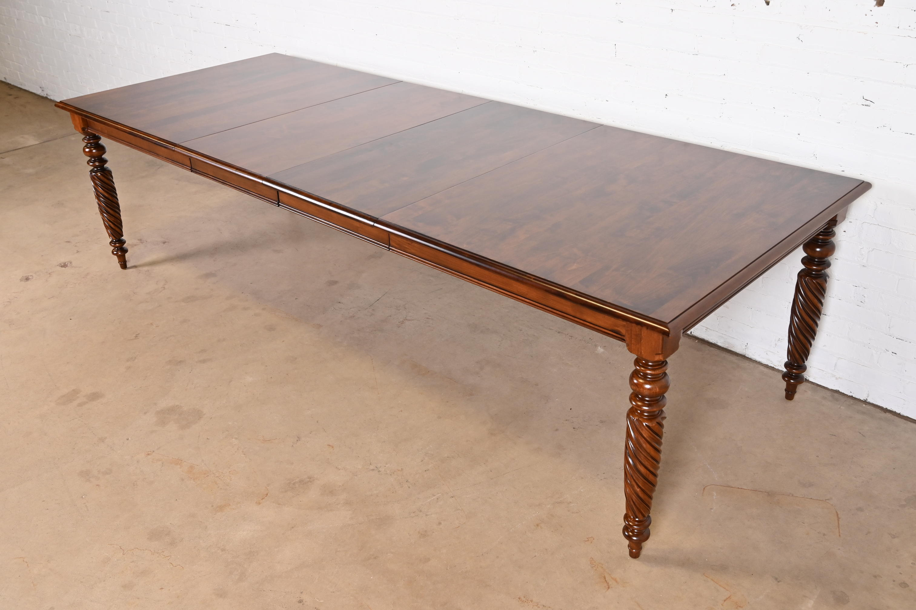 Ethan Allen British Colonial Solid Maple Extension Dining Table, Newly Refinished