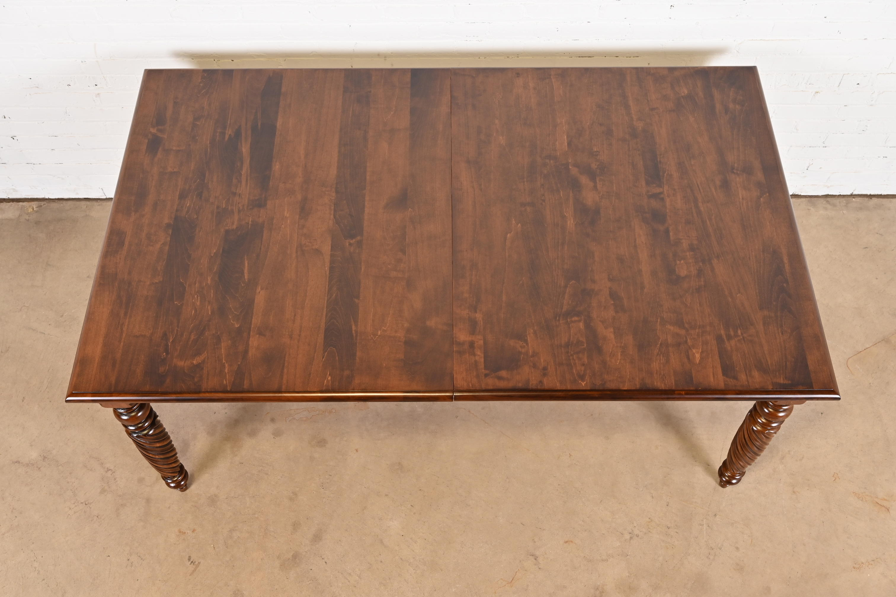 Ethan Allen British Colonial Solid Maple Extension Dining Table, Newly Refinished - Image 8