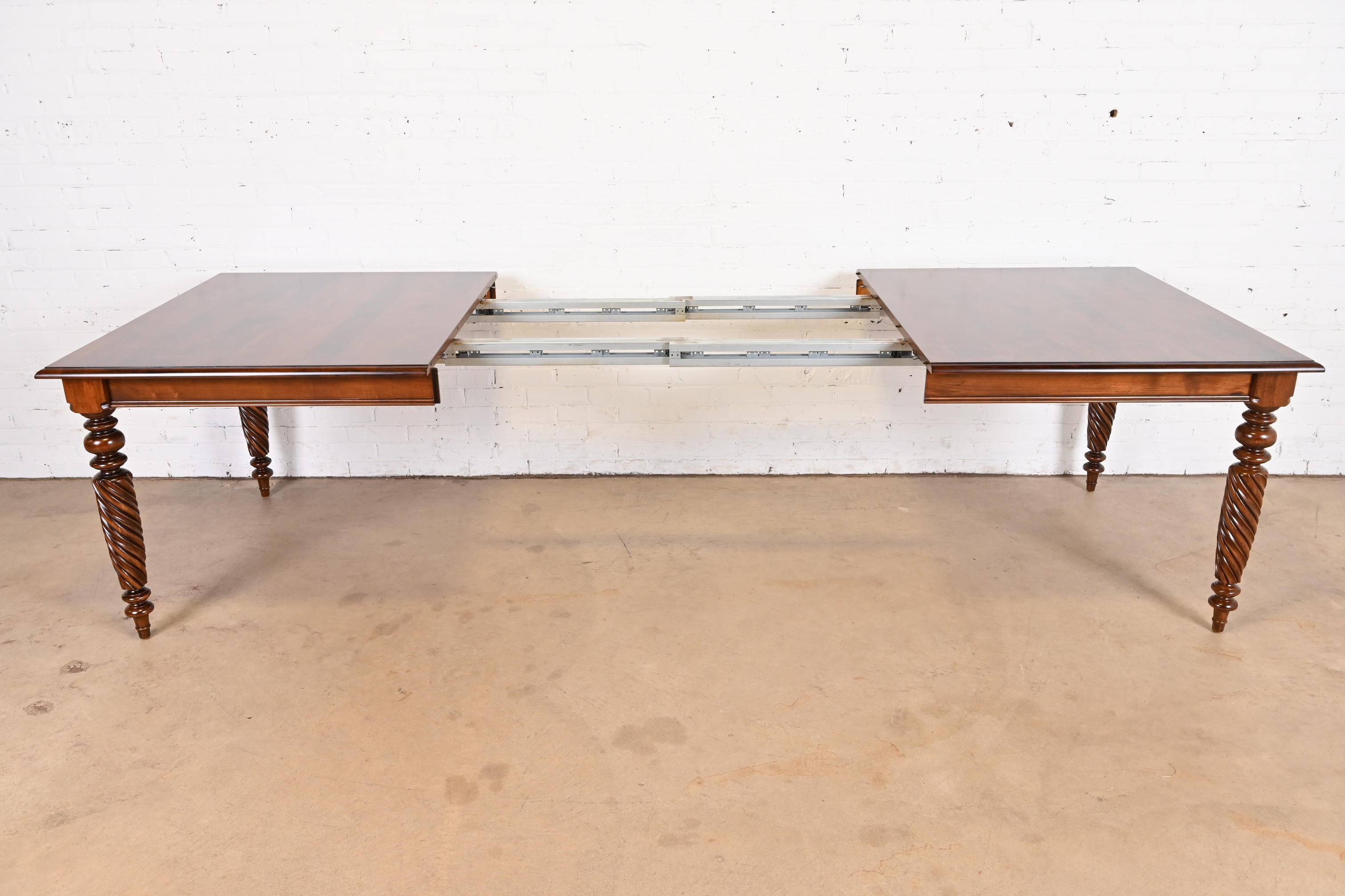 Ethan Allen British Colonial Solid Maple Extension Dining Table, Newly Refinished - Image 5