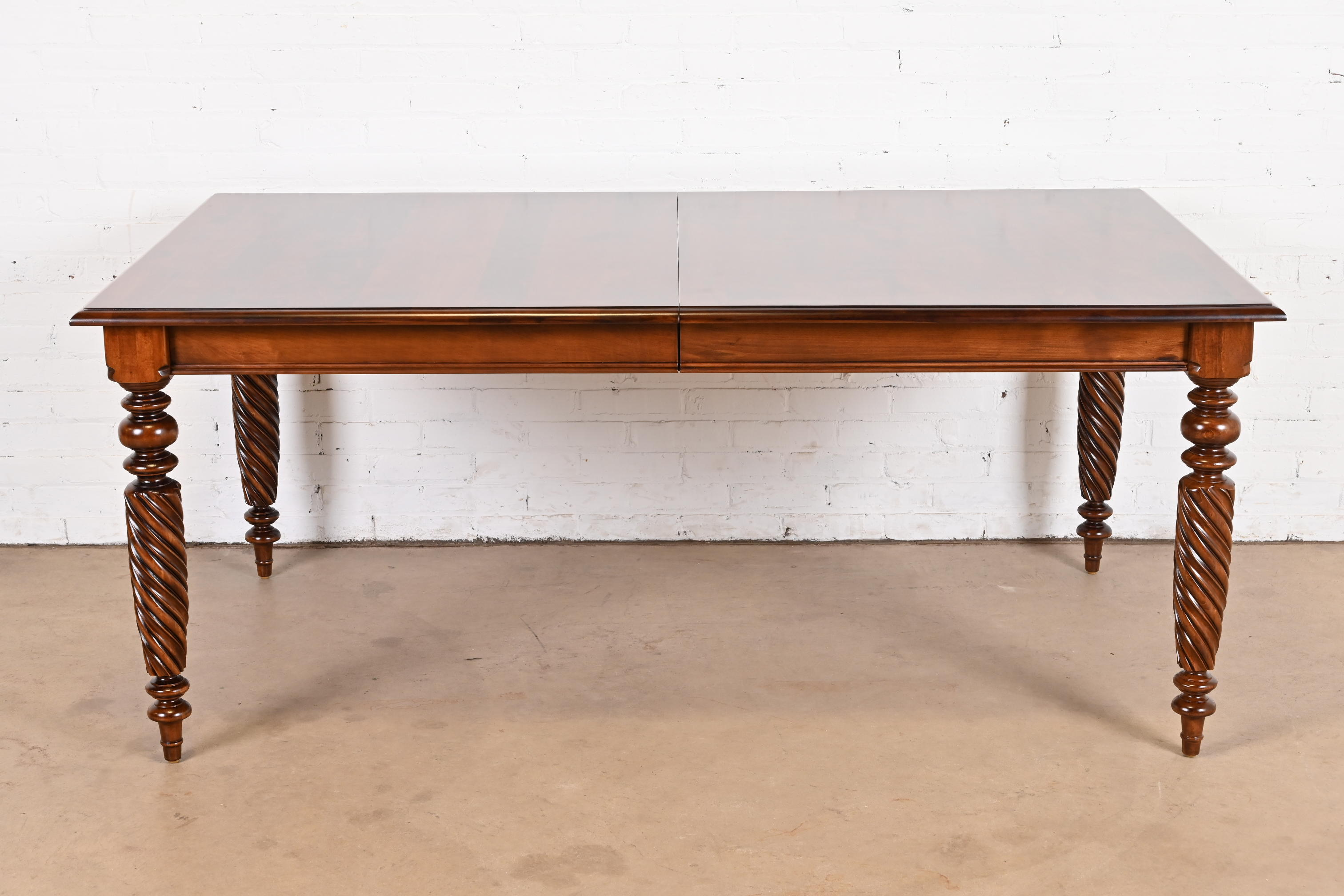Ethan Allen British Colonial Solid Maple Extension Dining Table, Newly Refinished - Image 6