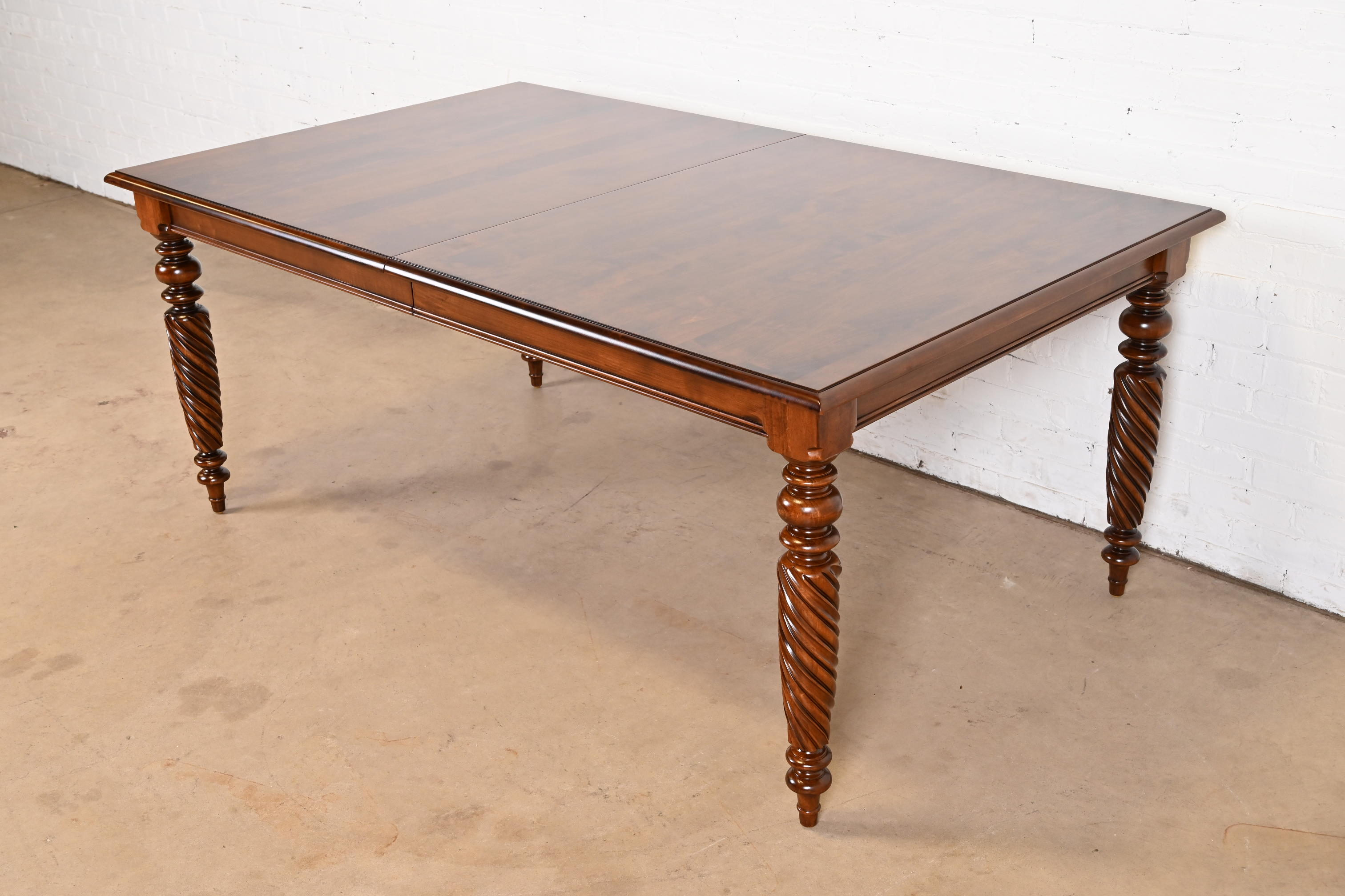 Ethan Allen British Colonial Solid Maple Extension Dining Table, Newly Refinished - Image 7