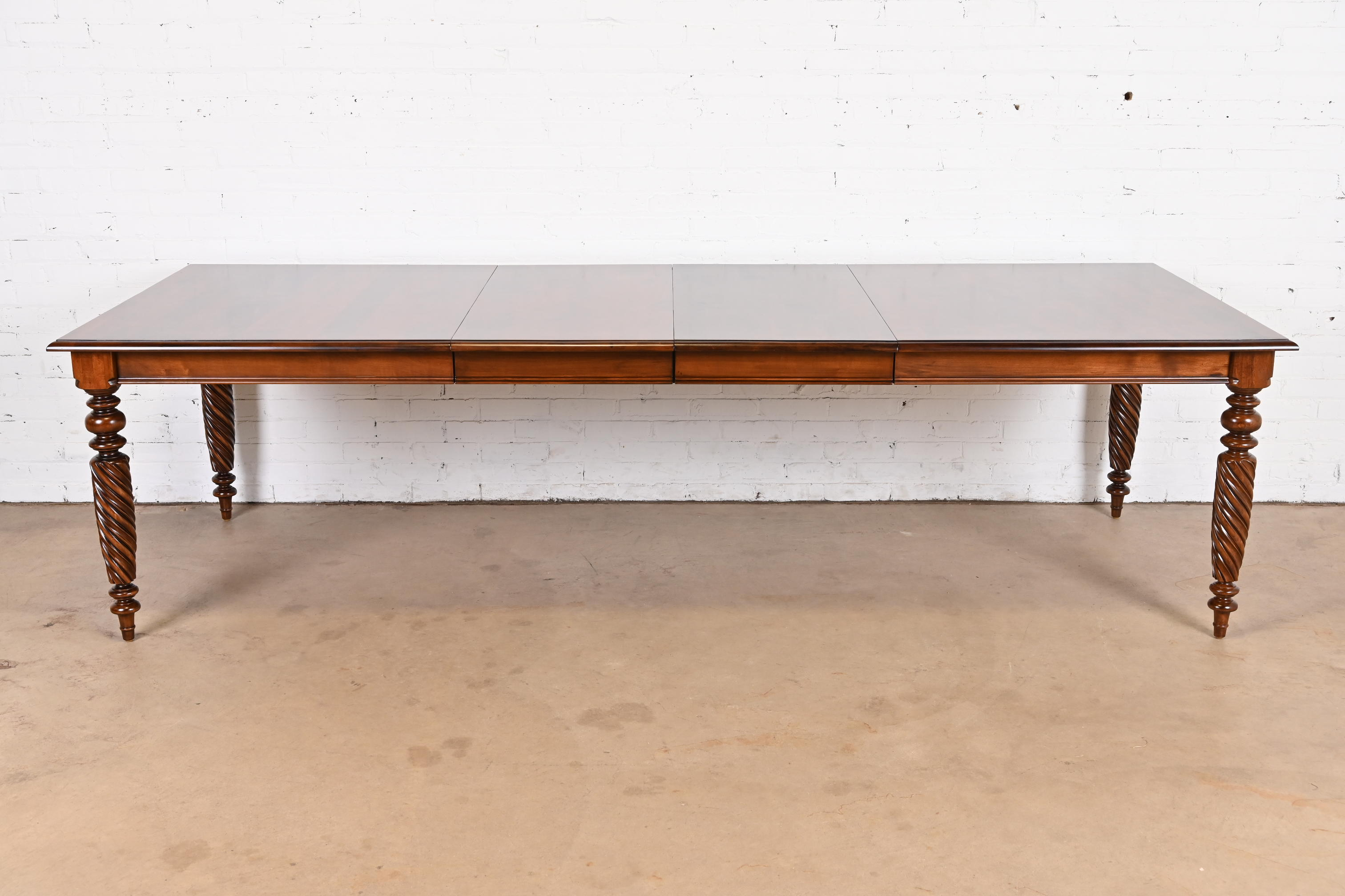 Ethan Allen British Colonial Solid Maple Extension Dining Table, Newly Refinished - Image 2
