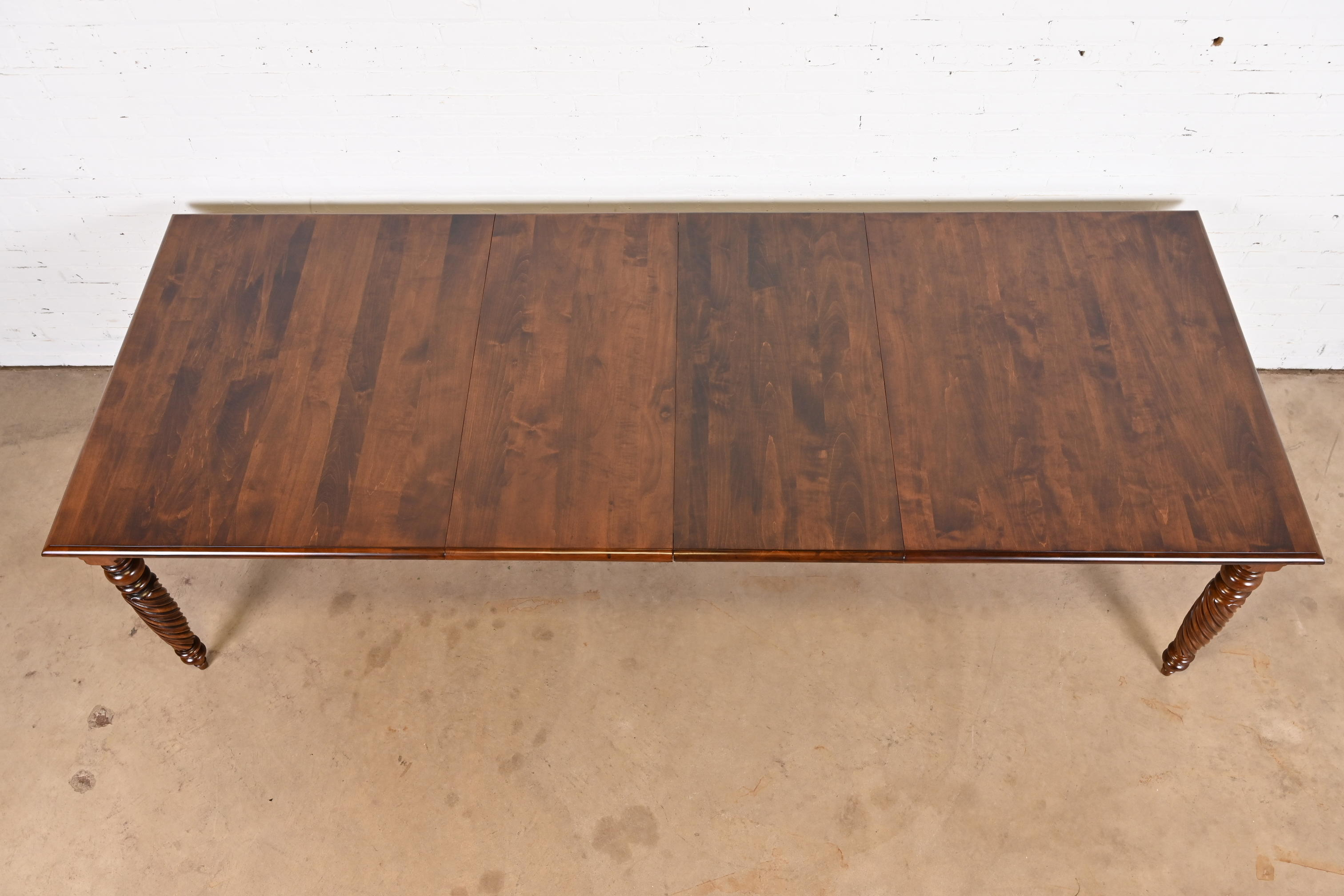 Ethan Allen British Colonial Solid Maple Extension Dining Table, Newly Refinished - Image 4