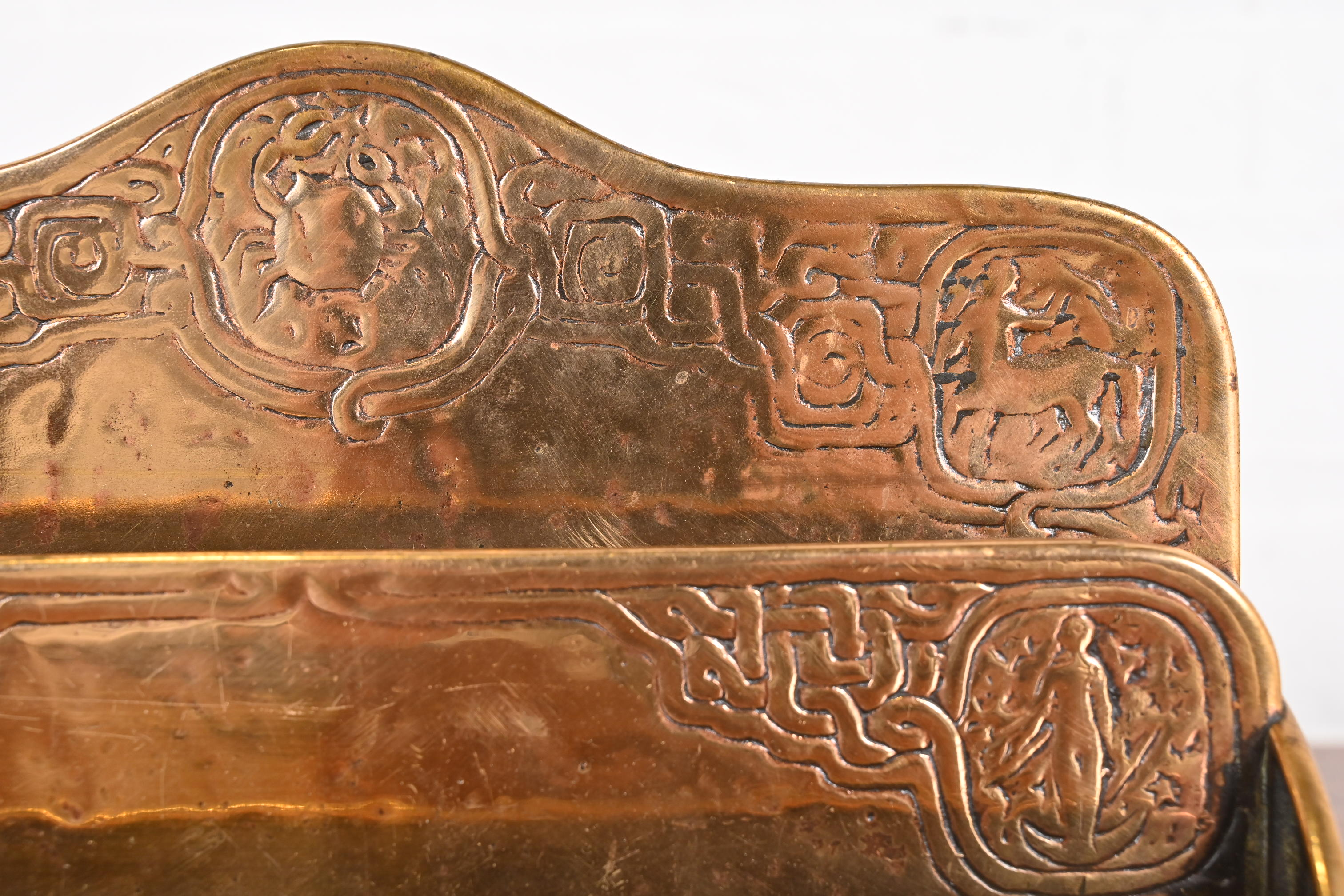Tiffany Studios New York Zodiac Bronze Doré Letter Rack - Image 5